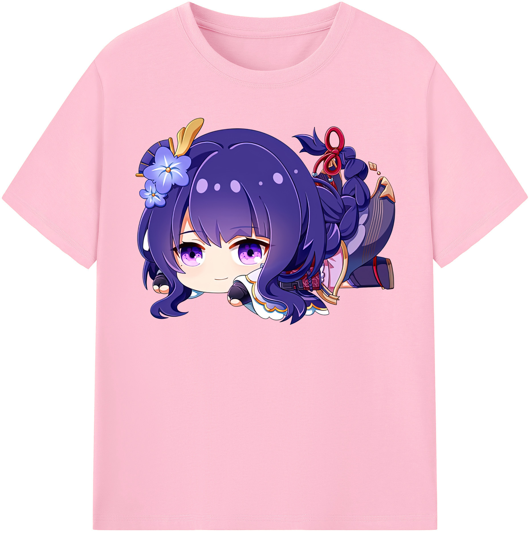 げんし神 雷電将軍 らいでんしょうぐん genshin Raiden Shogun 綿100％半袖Tシャツ（フロントプリント）
