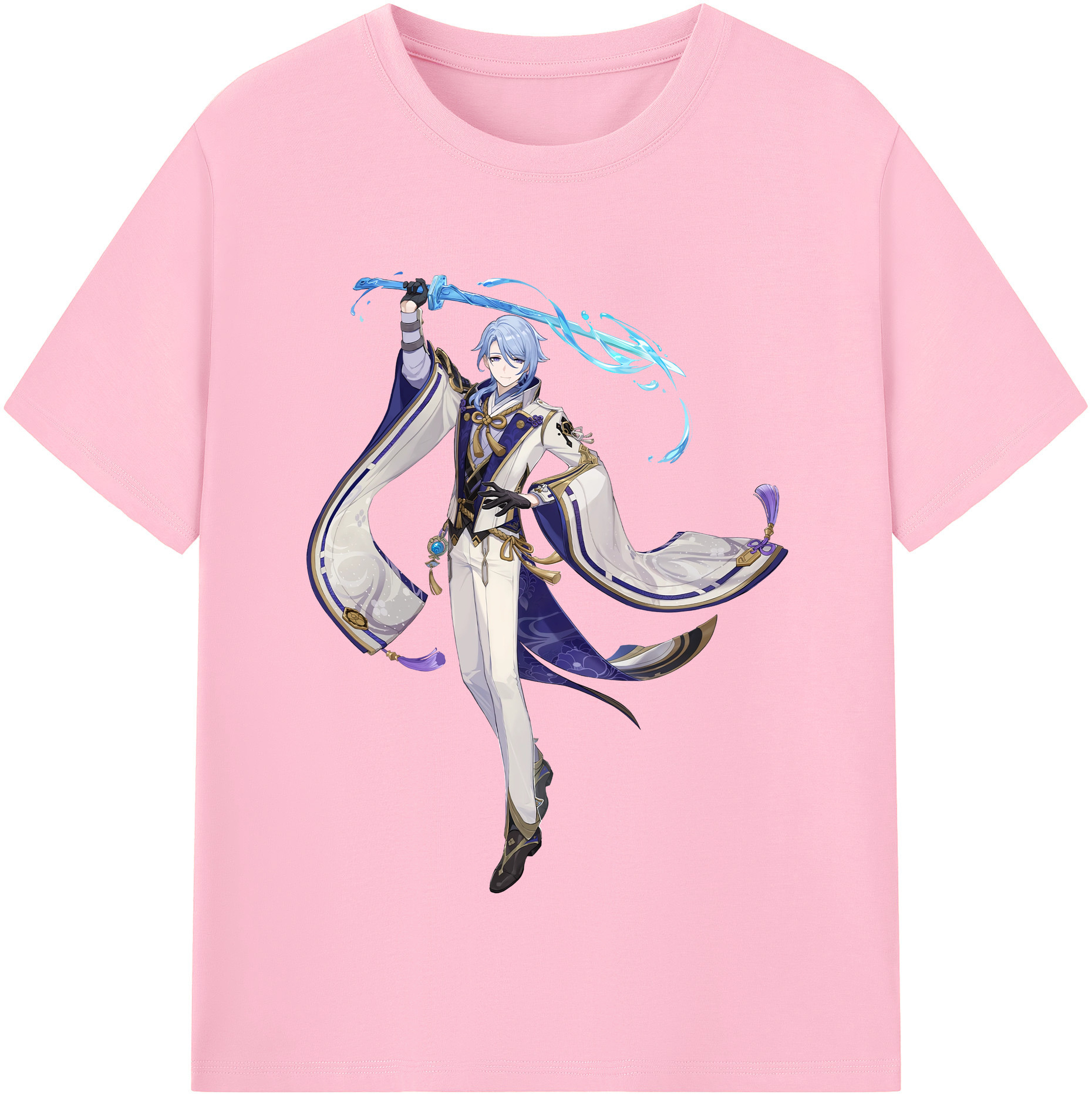 げんし神 神里綾人 かみさとあやと genshin Kamisato Ayato 綿100％半袖Tシャツ（フロントプリント）