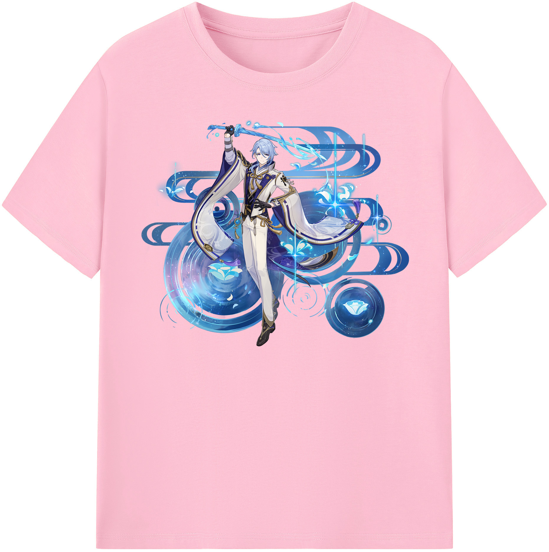 げんし神 神里綾人 かみさとあやと genshin Kamisato Ayato 綿100％半袖Tシャツ（フロントプリント）