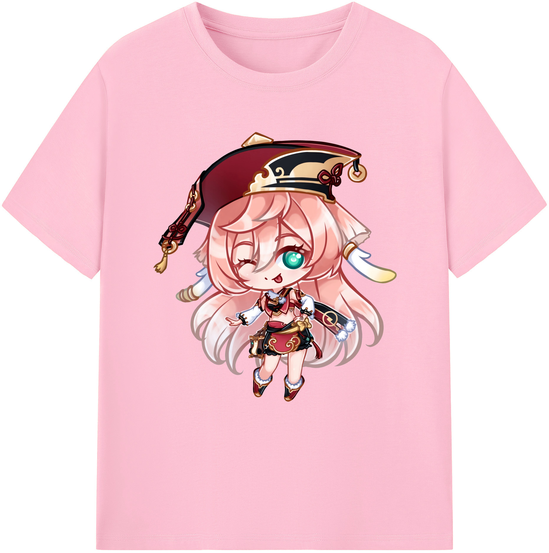 げんし神 ヤンフェイ genshin Yanfei 綿100％半袖Tシャツ（フロントプリント）