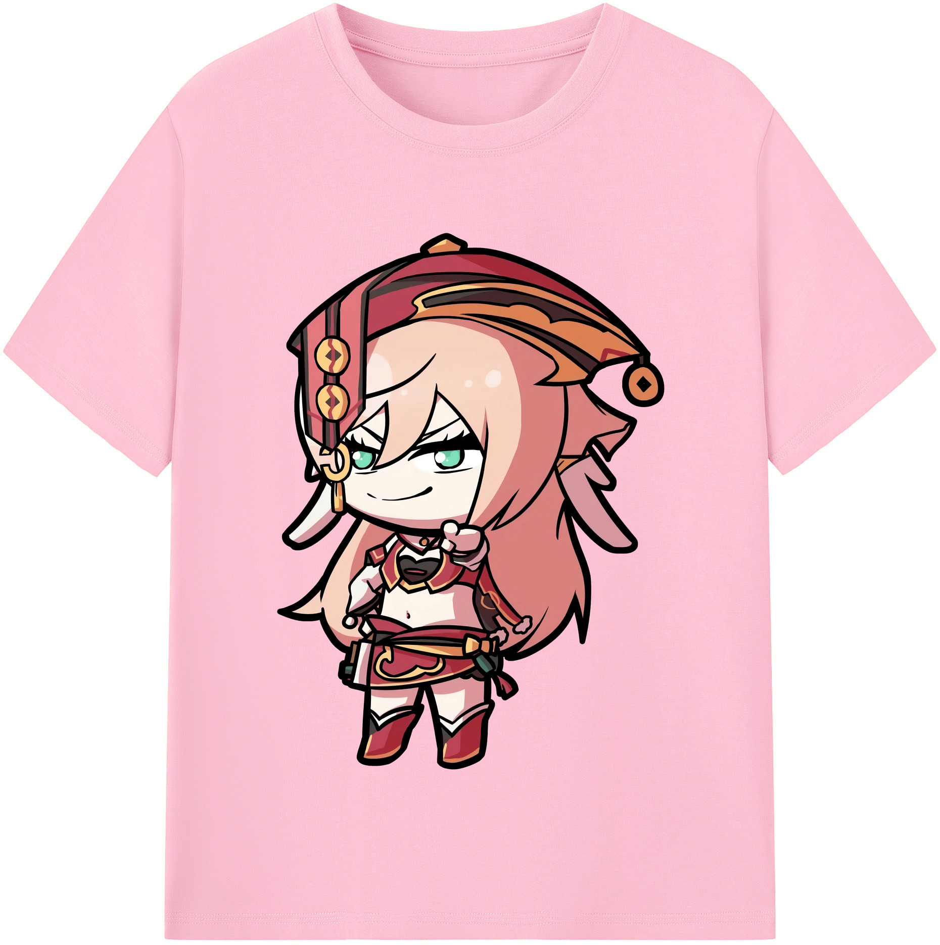 げんし神 ヤンフェイ genshin Yanfei 綿100％半袖Tシャツ（フロントプリント）