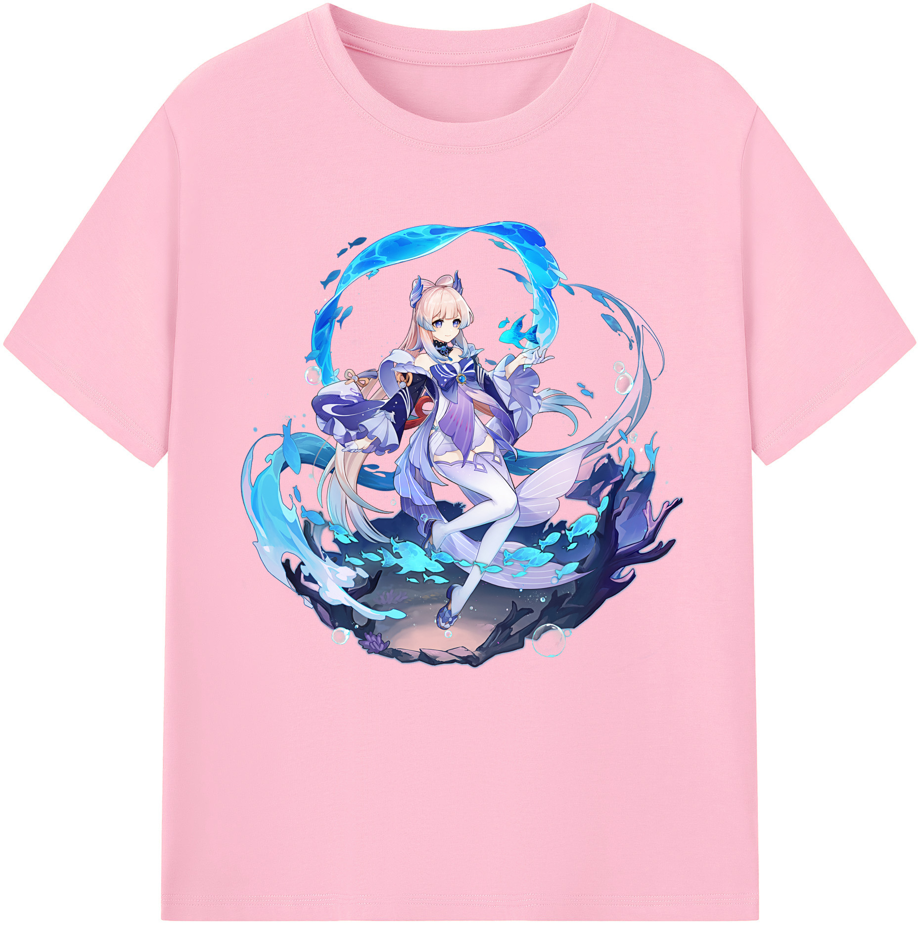 げんし神 珊瑚宮心海 サンゴノミヤ・ココミ genshin Sangonomiya Kokomi 綿100％半袖Tシャツ（フロントプリント）