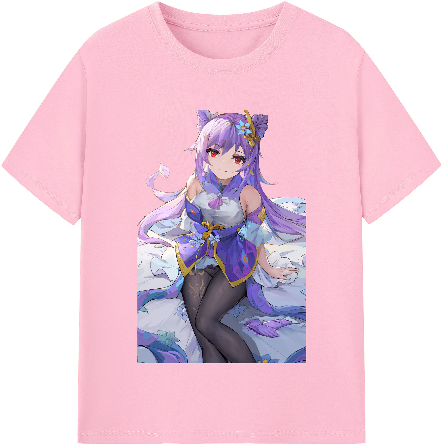 げんし神 刻晴 こくせい genshin Kokusei 綿100％半袖Tシャツ（フロントプリント）