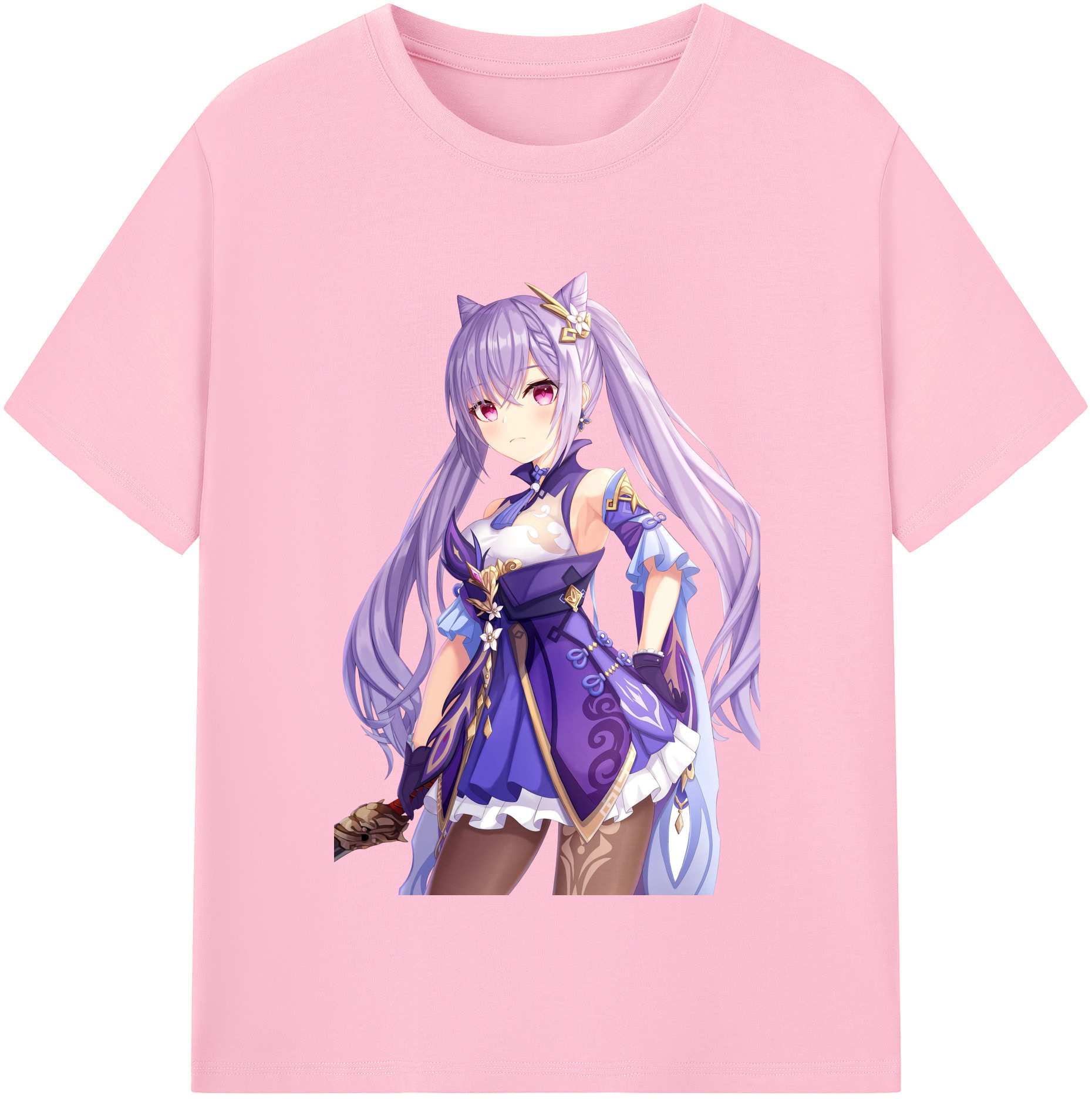 げんし神 刻晴 こくせい genshin Kokusei 綿100％半袖Tシャツ（フロントプリント）