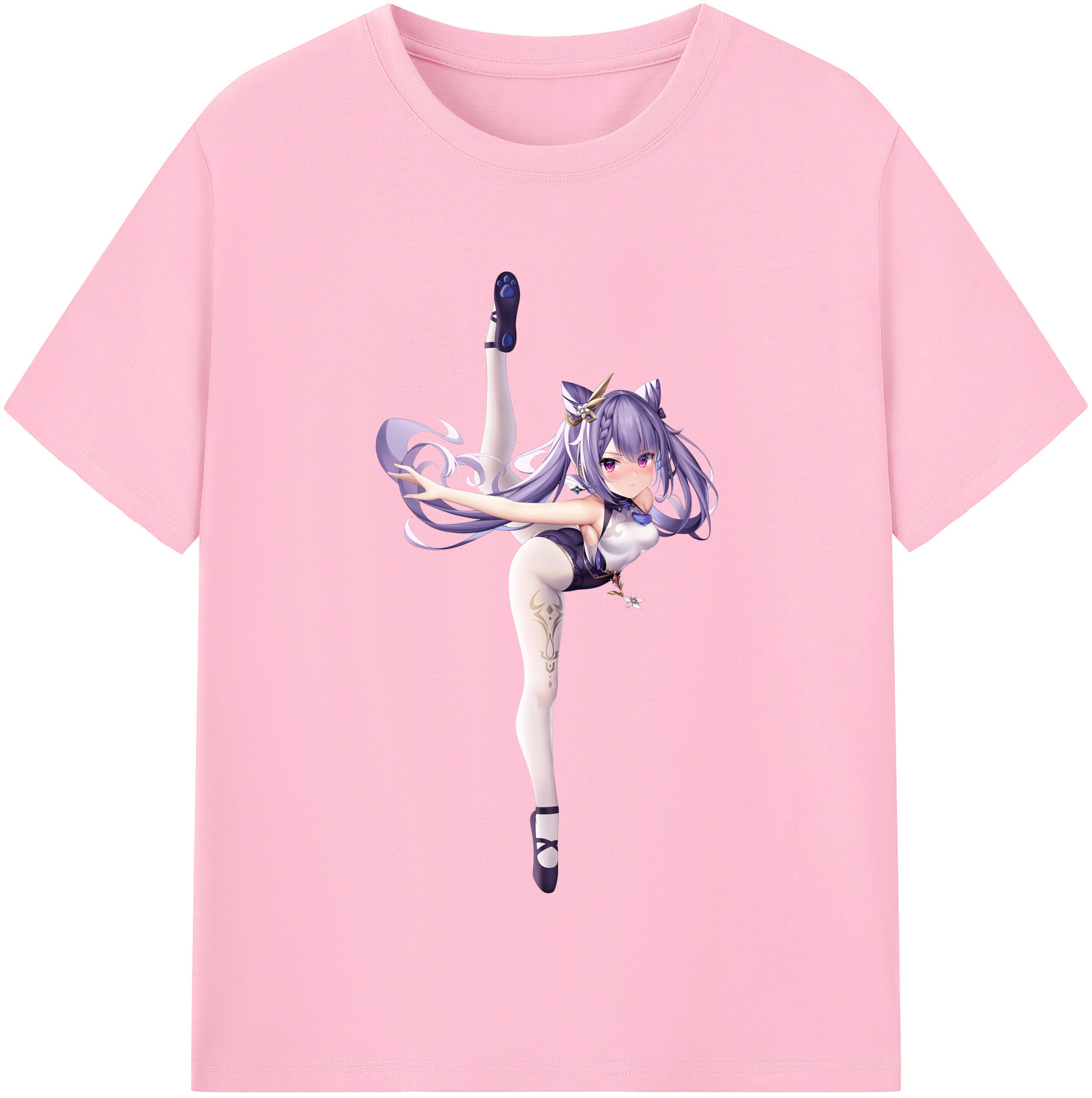 げんし神 刻晴 こくせい genshin Kokusei 綿100％半袖Tシャツ（フロントプリント）