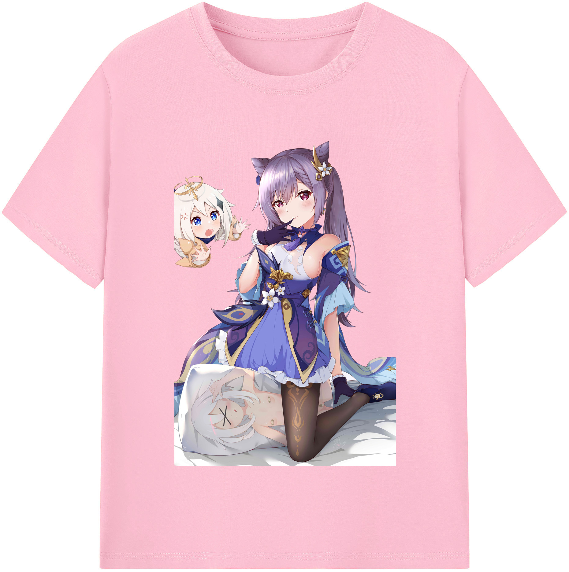 げんし神 刻晴 こくせい genshin Kokusei 綿100％半袖Tシャツ（フロントプリント）