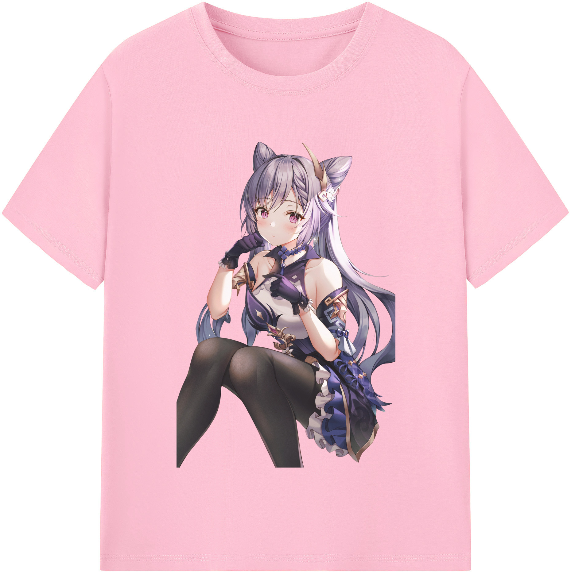 げんし神 刻晴 こくせい genshin Kokusei 綿100％半袖Tシャツ（フロントプリント）