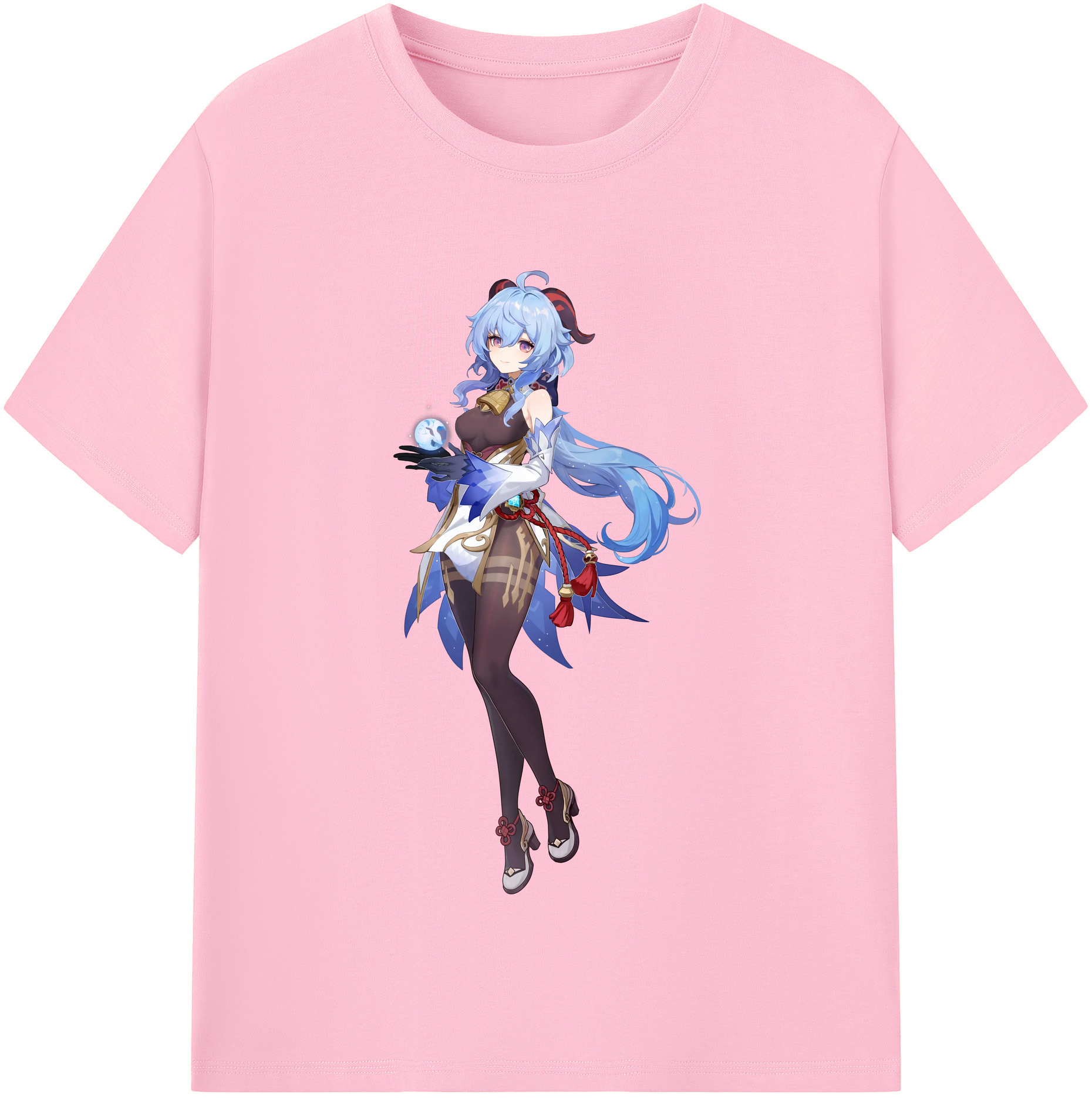 げんし神 甘雨 かんう genshin Ganyu 綿100％半袖Tシャツ（フロントプリント）