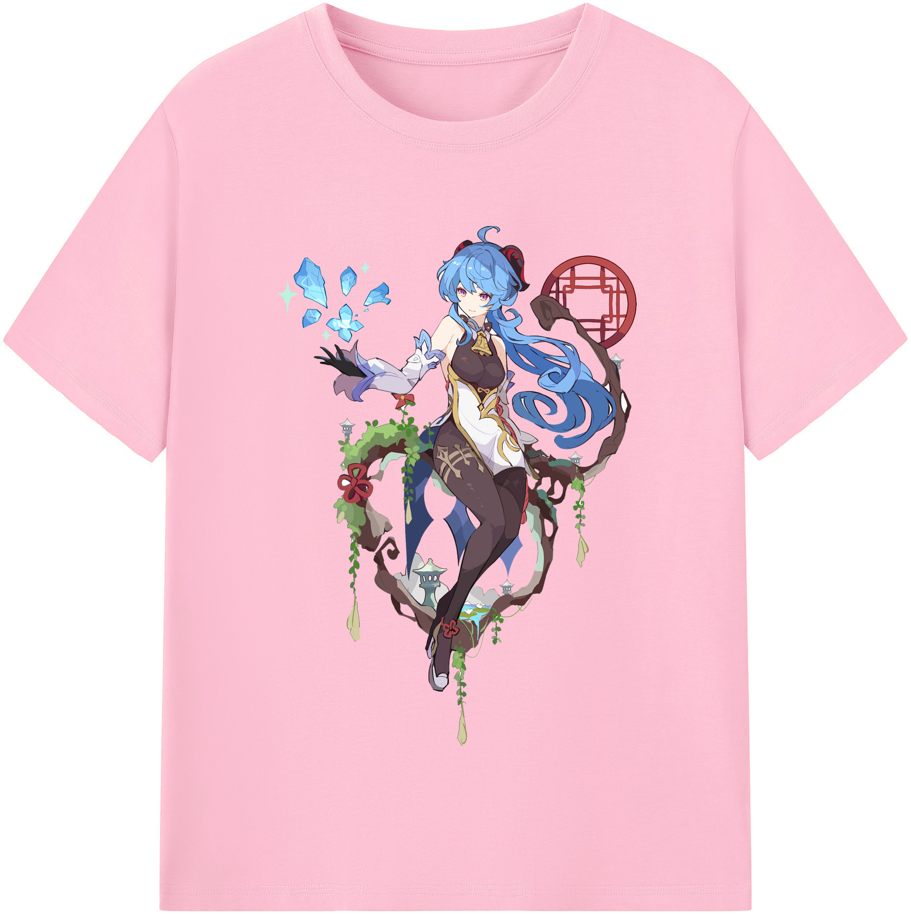 げんし神 甘雨 かんう genshin Ganyu 綿100％半袖Tシャツ（フロントプリント）