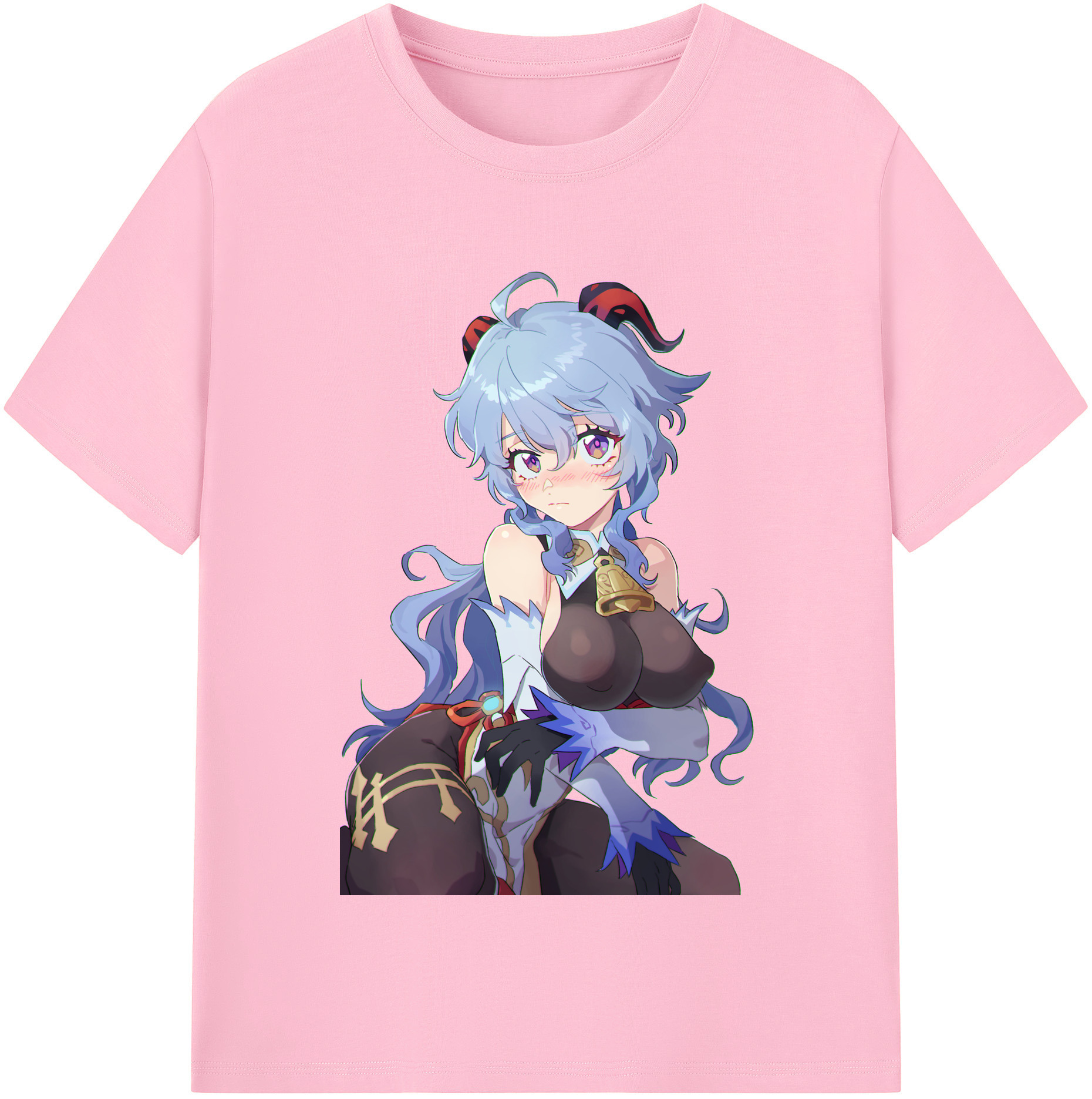 げんし神 甘雨 かんう genshin Ganyu 綿100％半袖Tシャツ（フロントプリント）