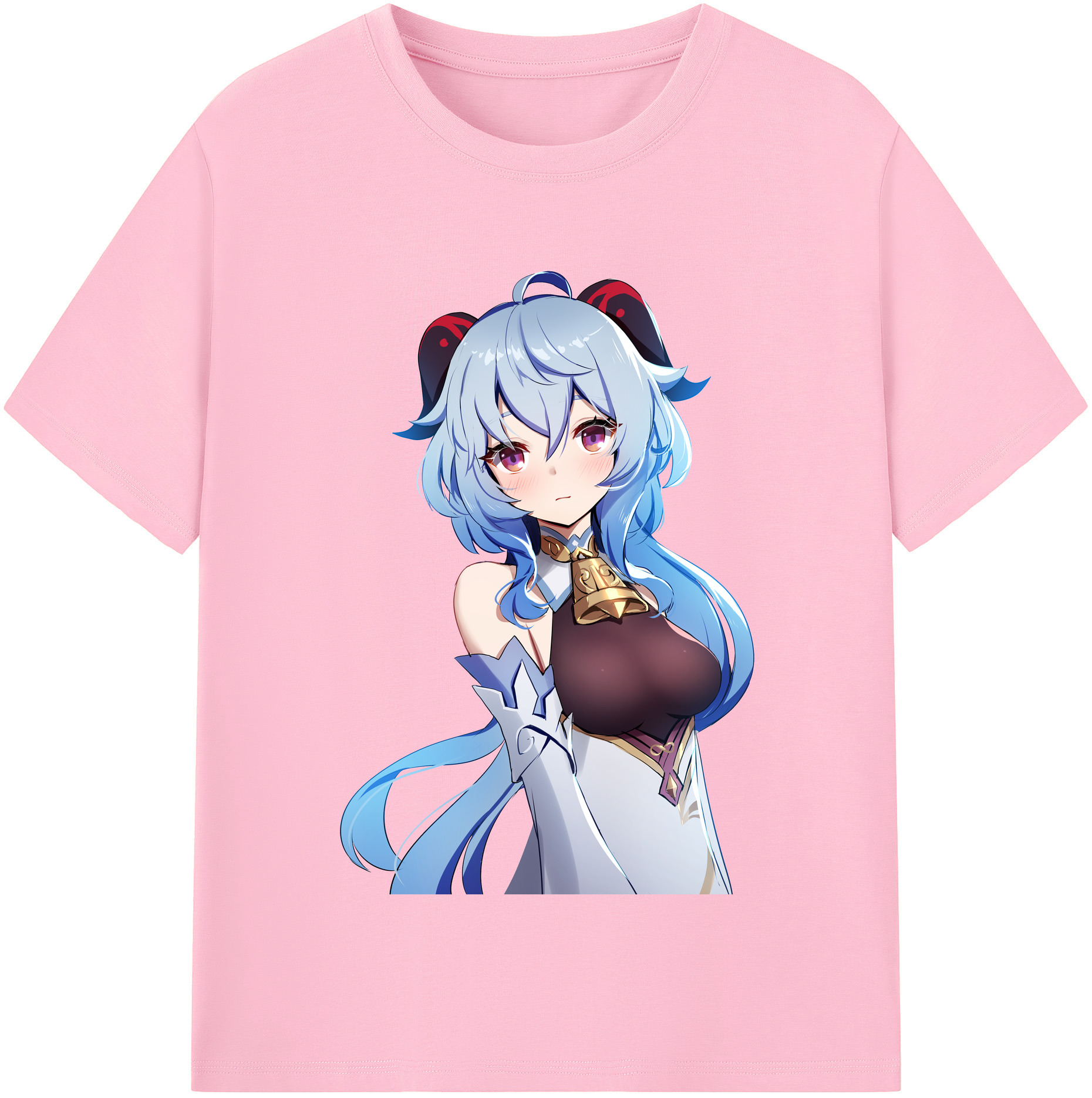 げんし神 甘雨 かんう genshin Ganyu 綿100％半袖Tシャツ（フロントプリント）
