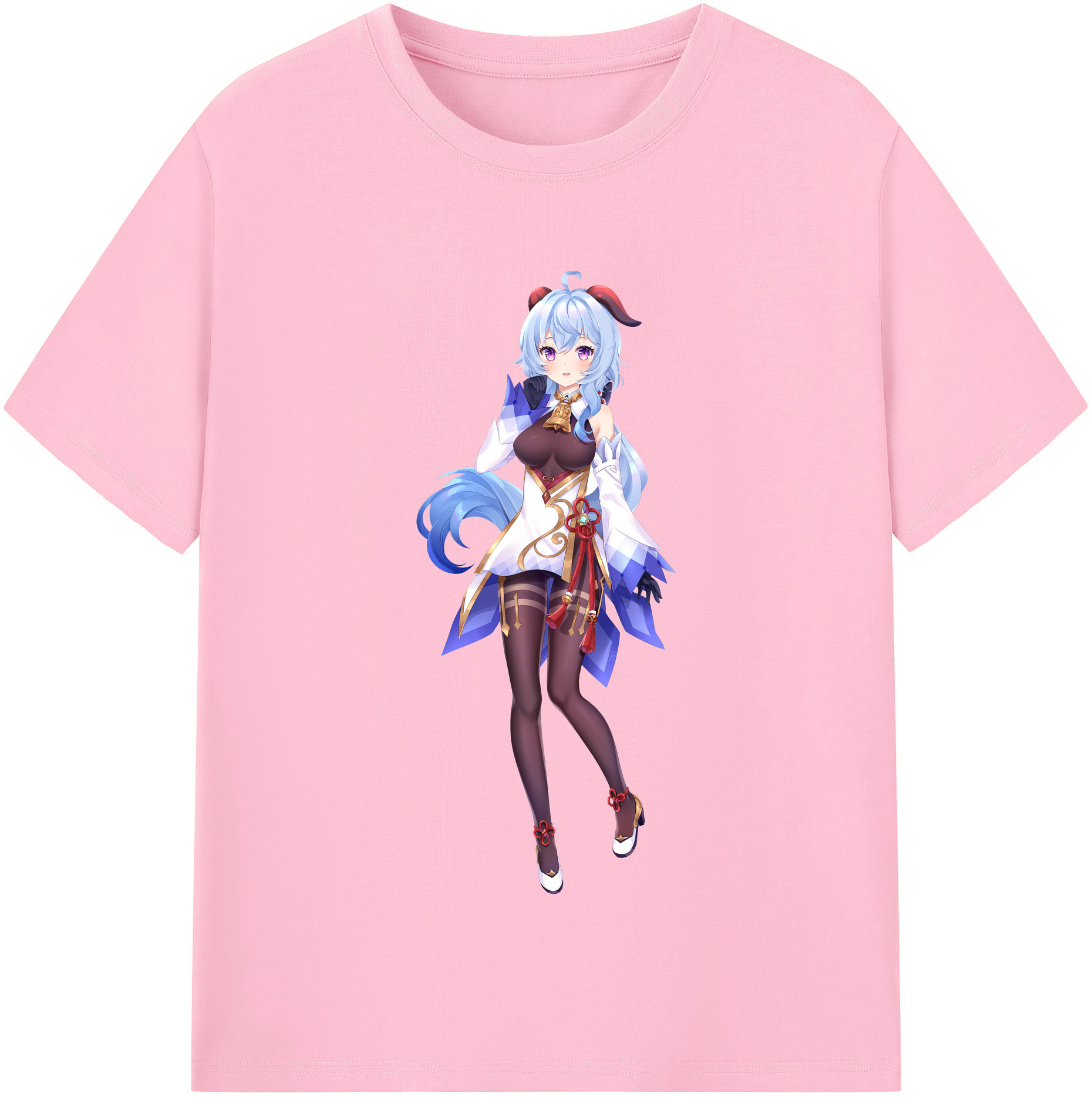 げんし神 甘雨 かんう genshin Ganyu 綿100％半袖Tシャツ（フロントプリント）