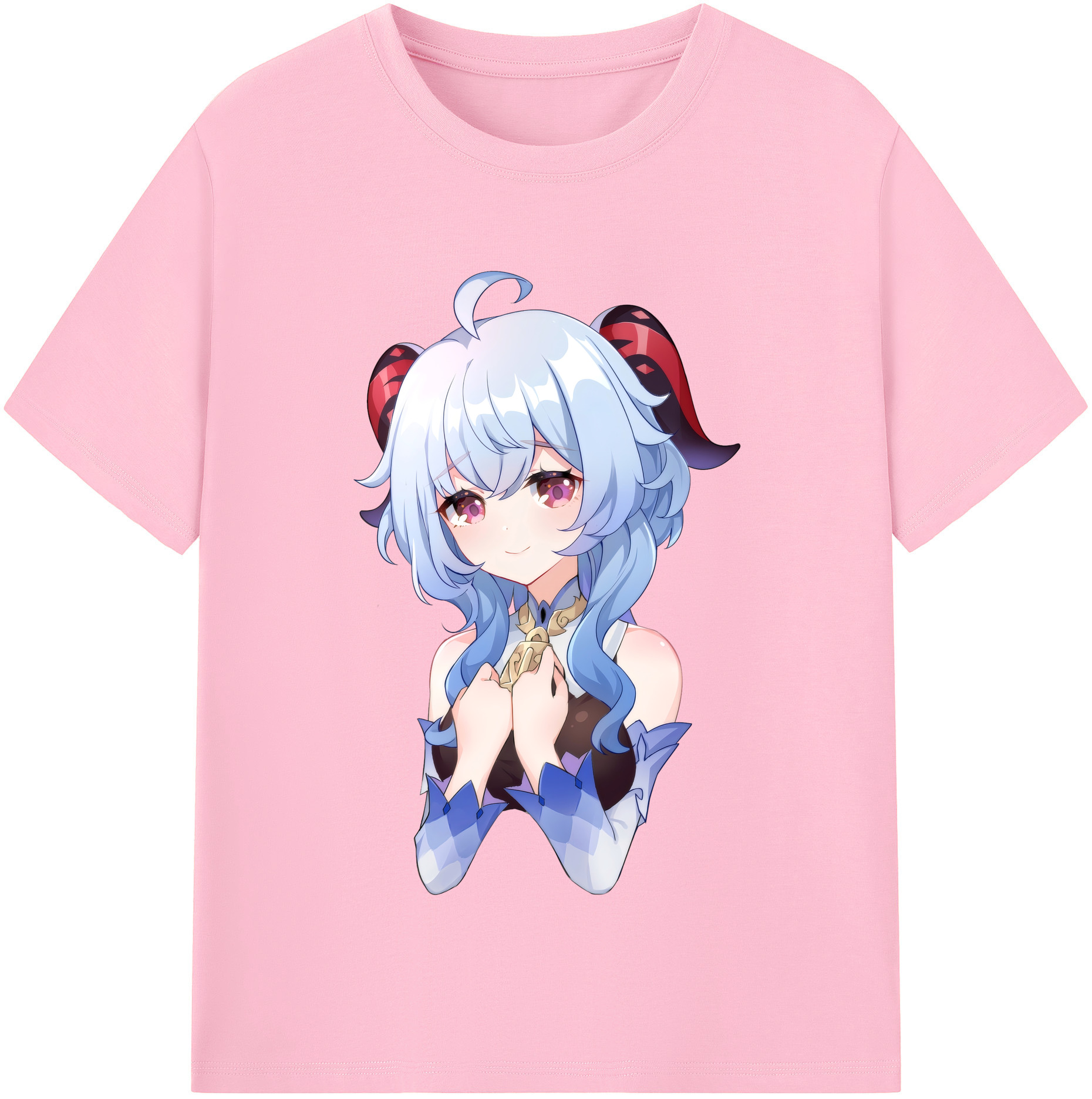 げんし神 甘雨 かんう genshin Ganyu 綿100％半袖Tシャツ（フロントプリント）