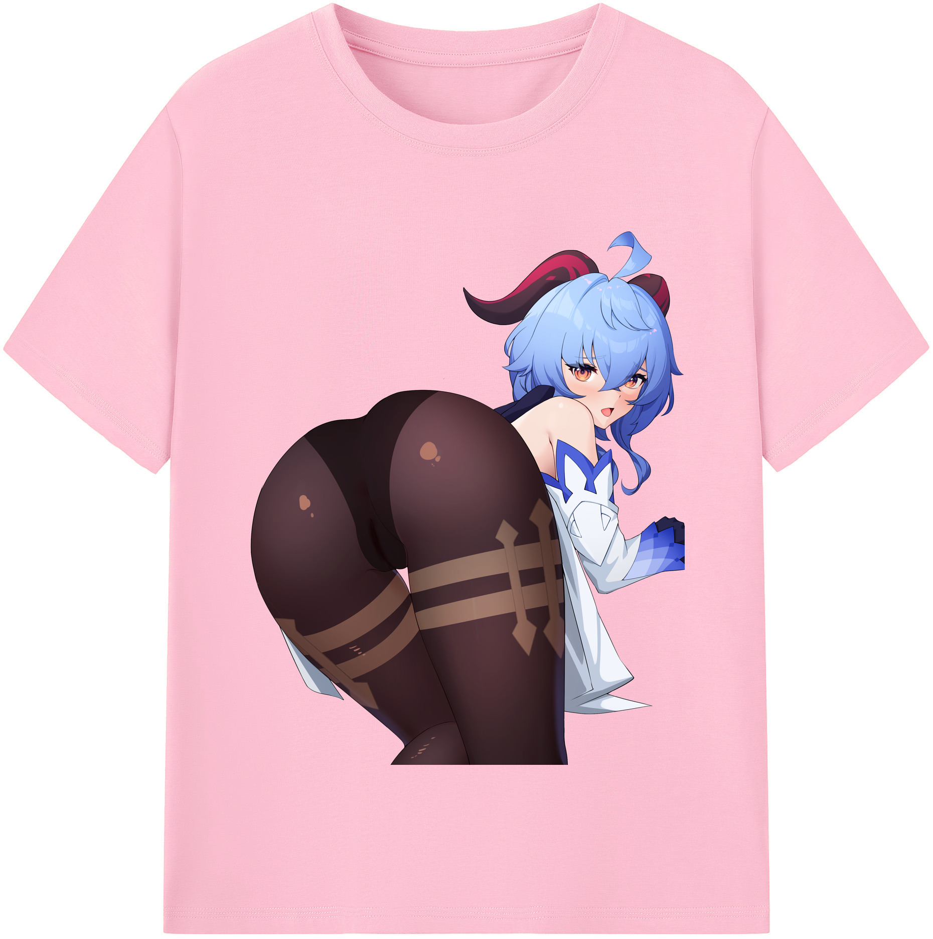げんし神 甘雨 かんう genshin Ganyu 綿100％半袖Tシャツ（フロントプリント）