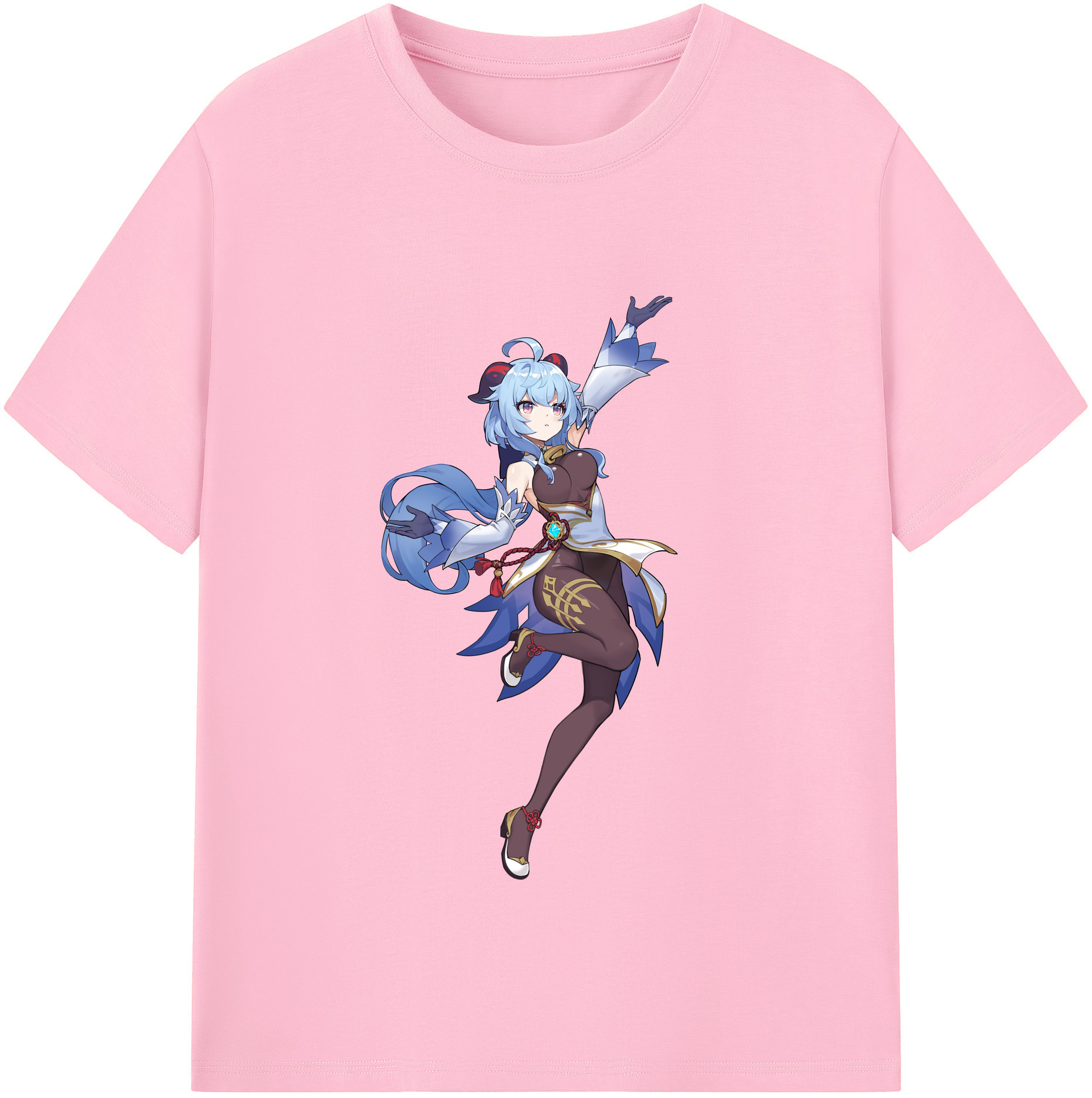 げんし神 甘雨 かんう genshin Ganyu 綿100％半袖Tシャツ（フロントプリント）