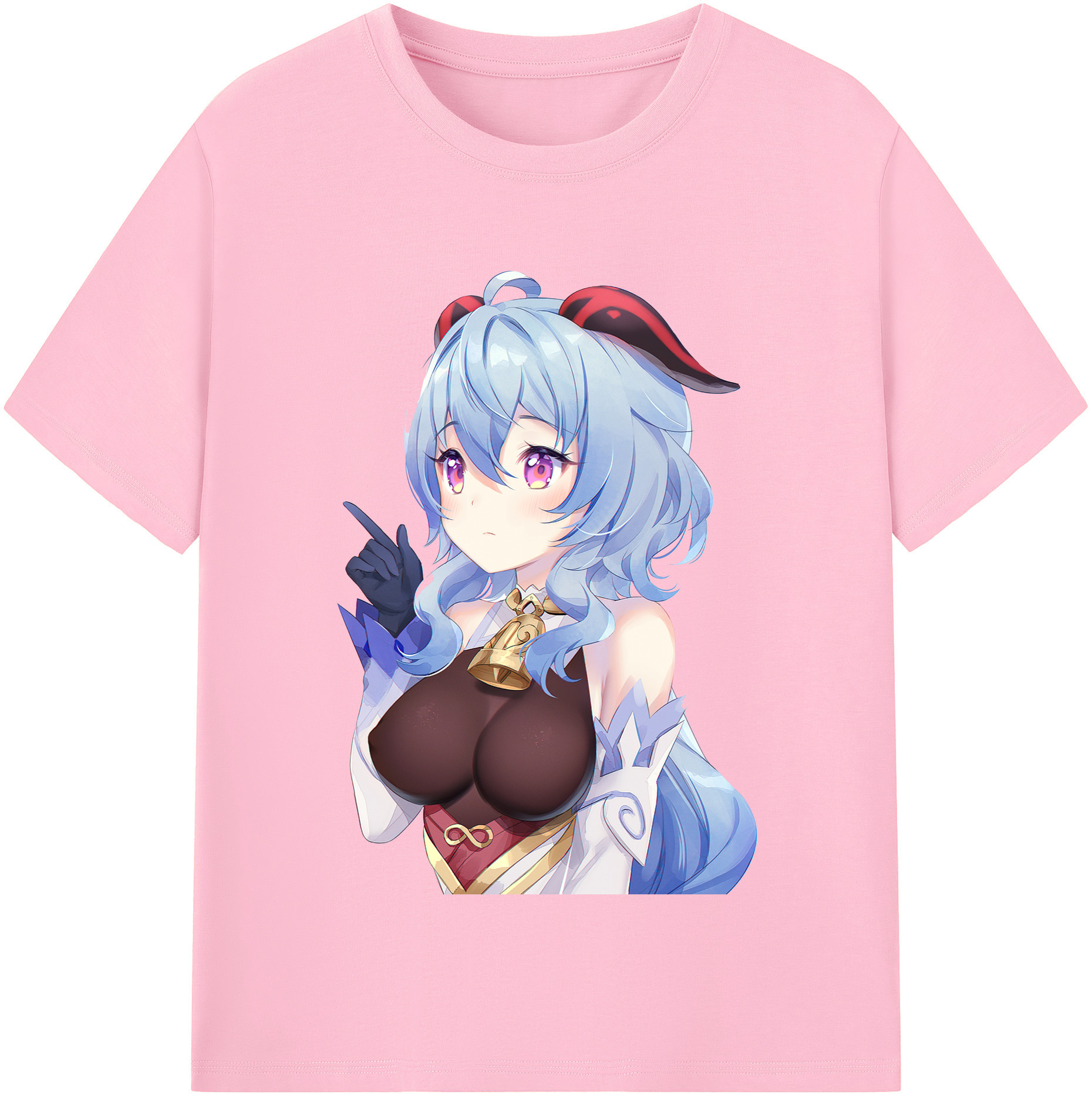 げんし神 甘雨 かんう genshin Ganyu 綿100％半袖Tシャツ（フロントプリント）