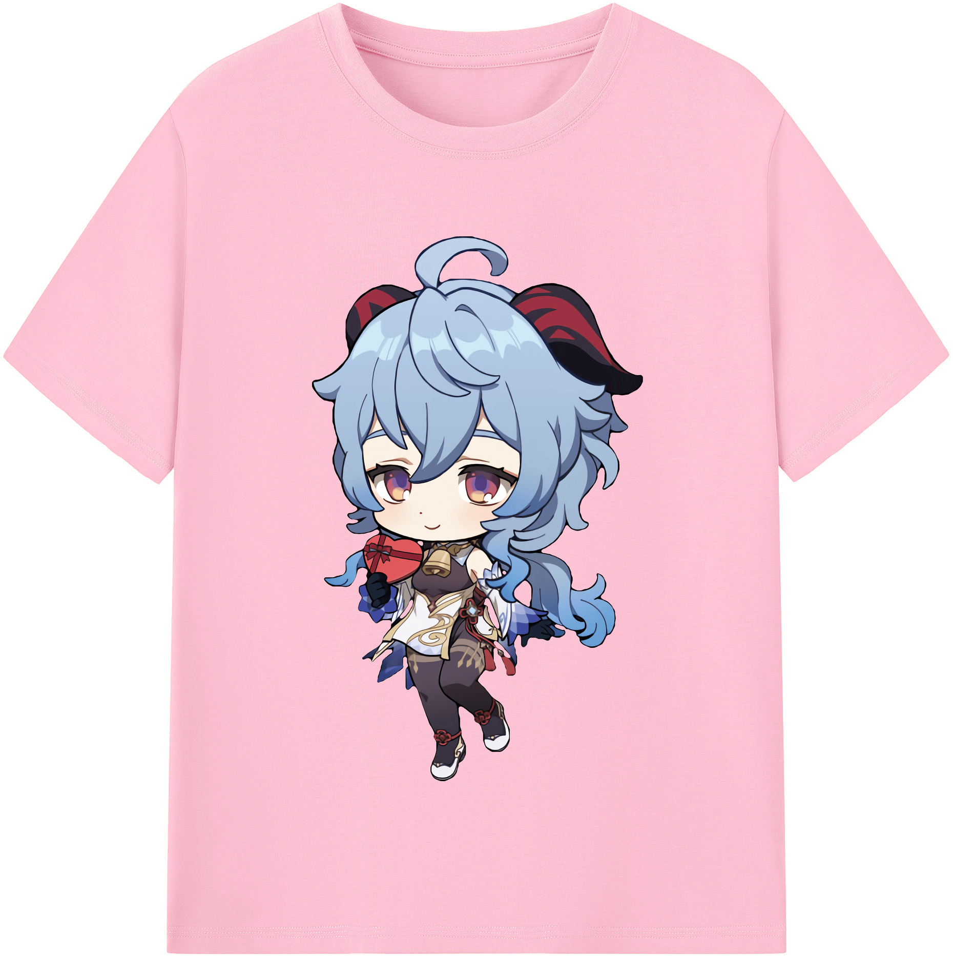 げんし神 甘雨 かんう genshin Ganyu 綿100％半袖Tシャツ（フロントプリント）