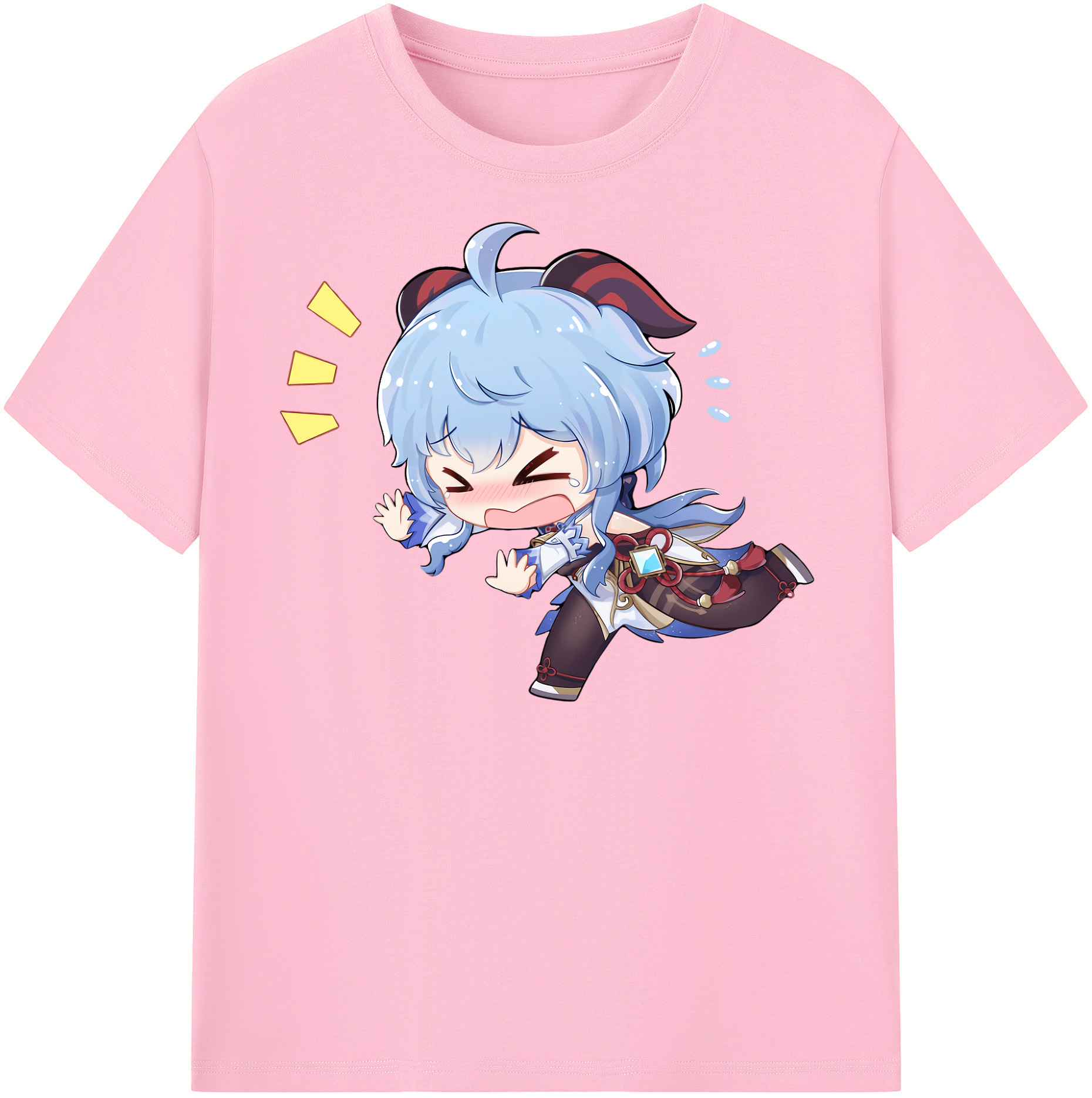 げんし神 甘雨 かんう genshin Ganyu 綿100％半袖Tシャツ（フロントプリント）