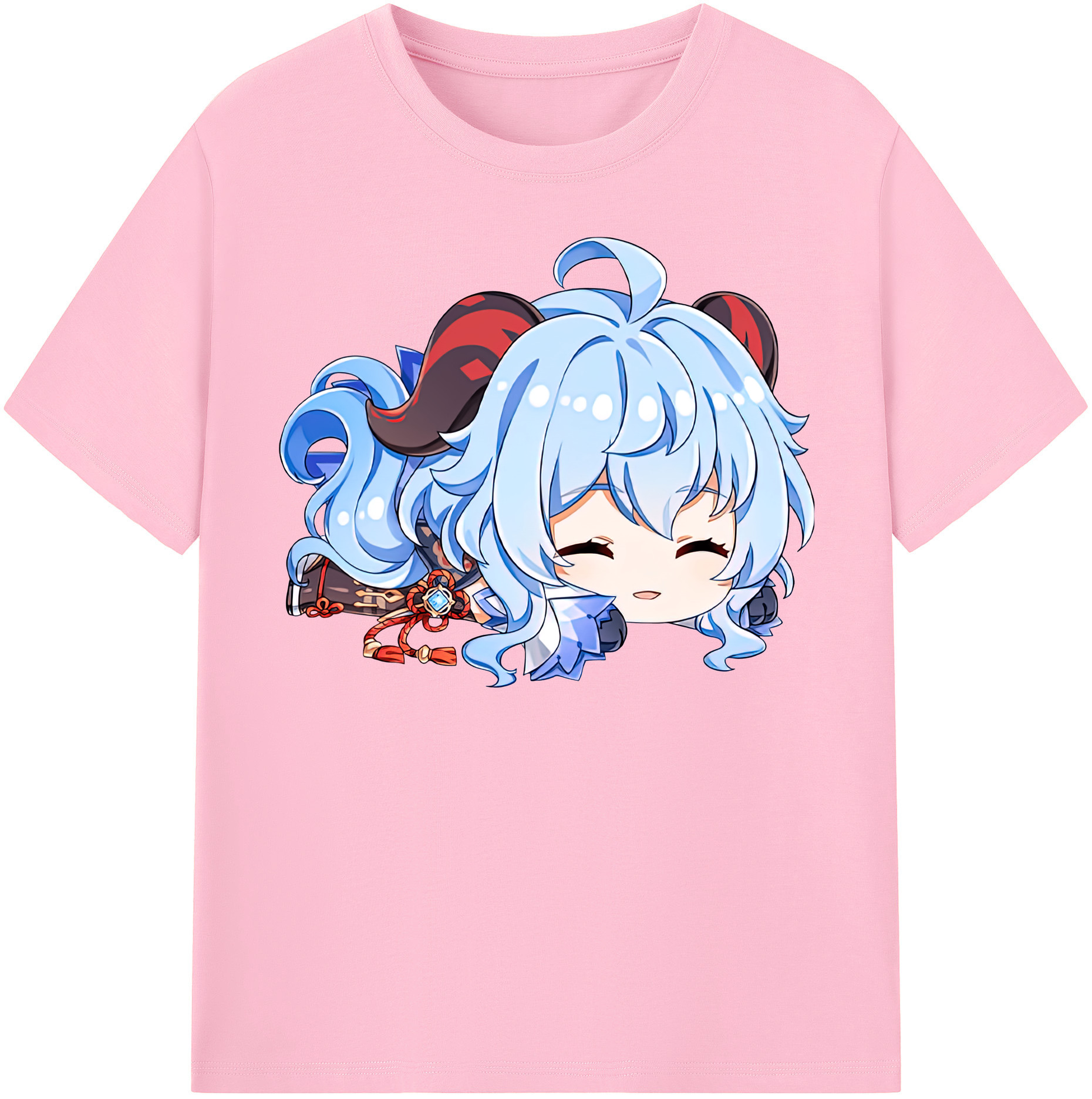 げんし神 甘雨 かんう genshin Ganyu 綿100％半袖Tシャツ（フロントプリント）