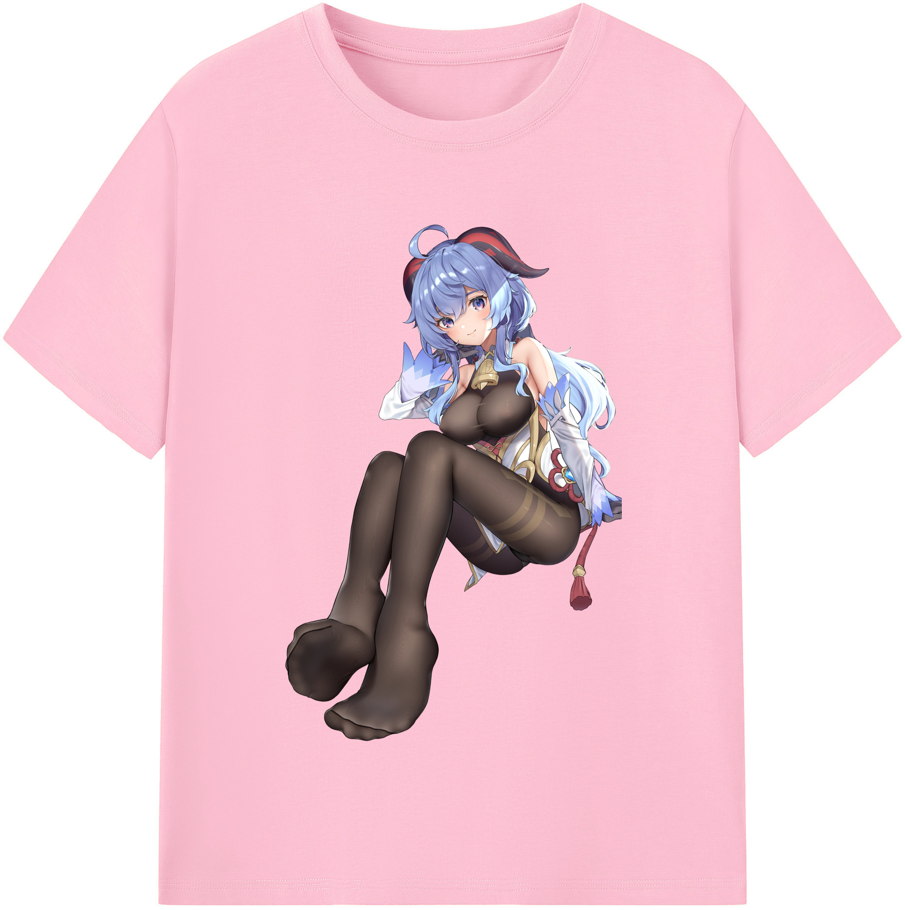 げんし神 甘雨 かんう genshin Ganyu 綿100％半袖Tシャツ（フロントプリント）