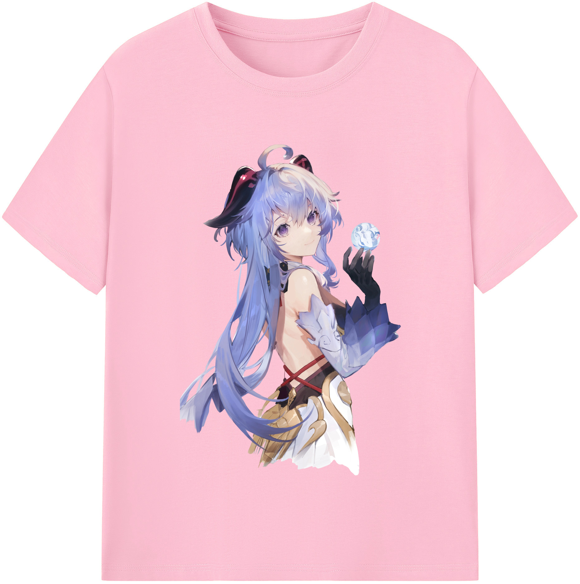 げんし神 甘雨 かんう genshin Ganyu 綿100％半袖Tシャツ（フロントプリント）