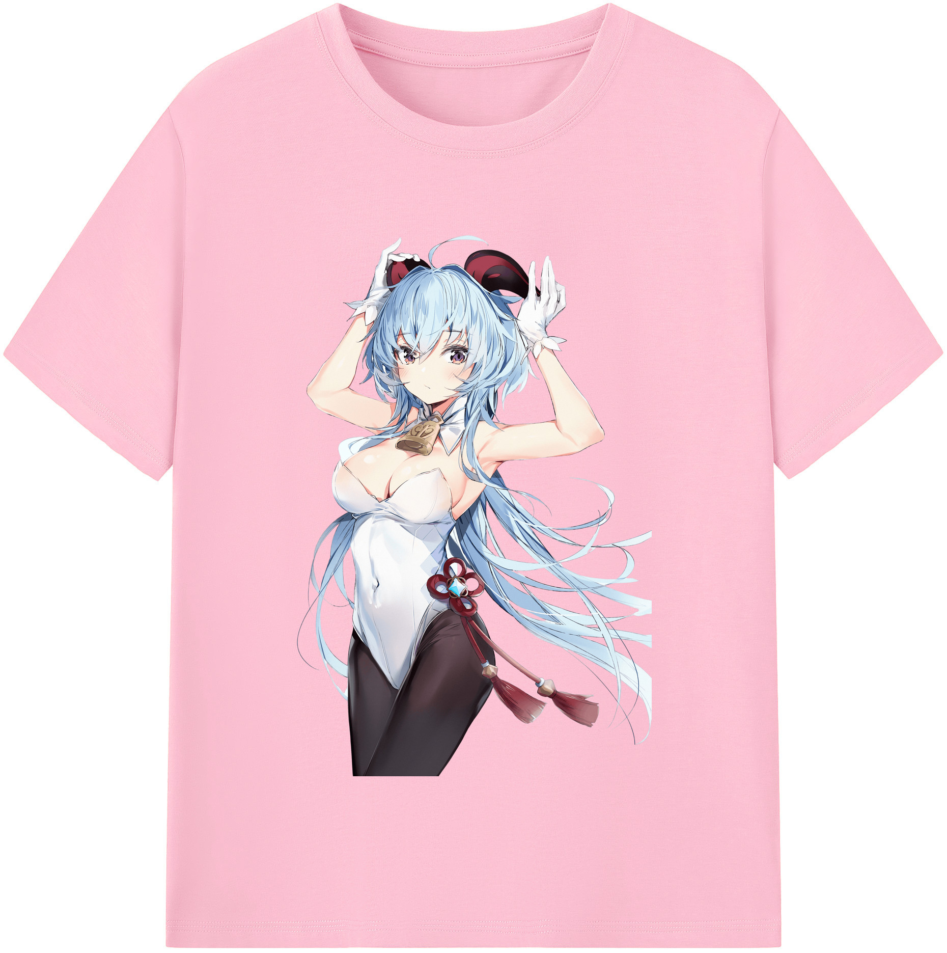 げんし神 甘雨 かんう genshin Ganyu 綿100％半袖Tシャツ（フロントプリント）