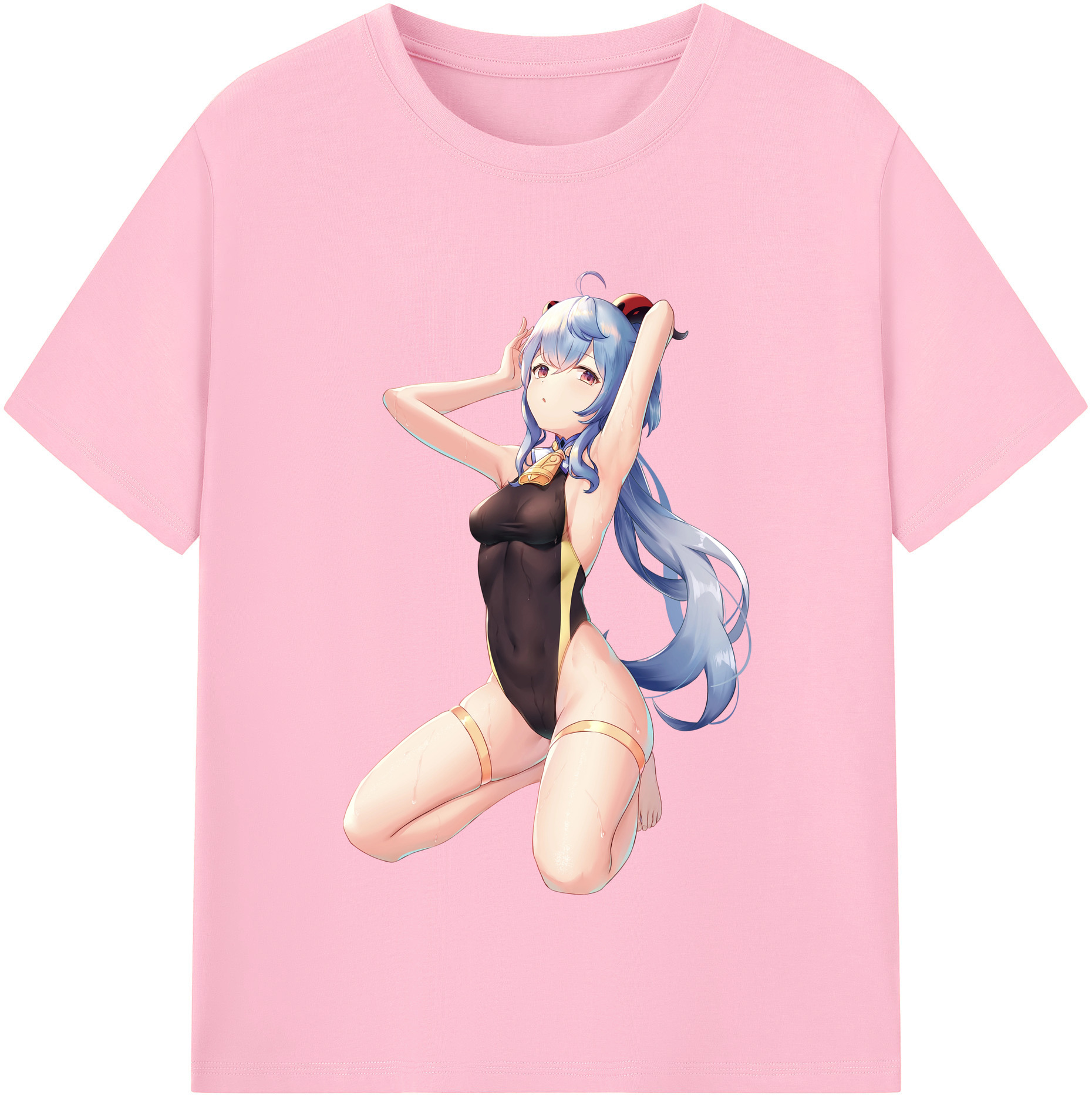 げんし神 甘雨 かんう genshin Ganyu 綿100％半袖Tシャツ（フロントプリント）