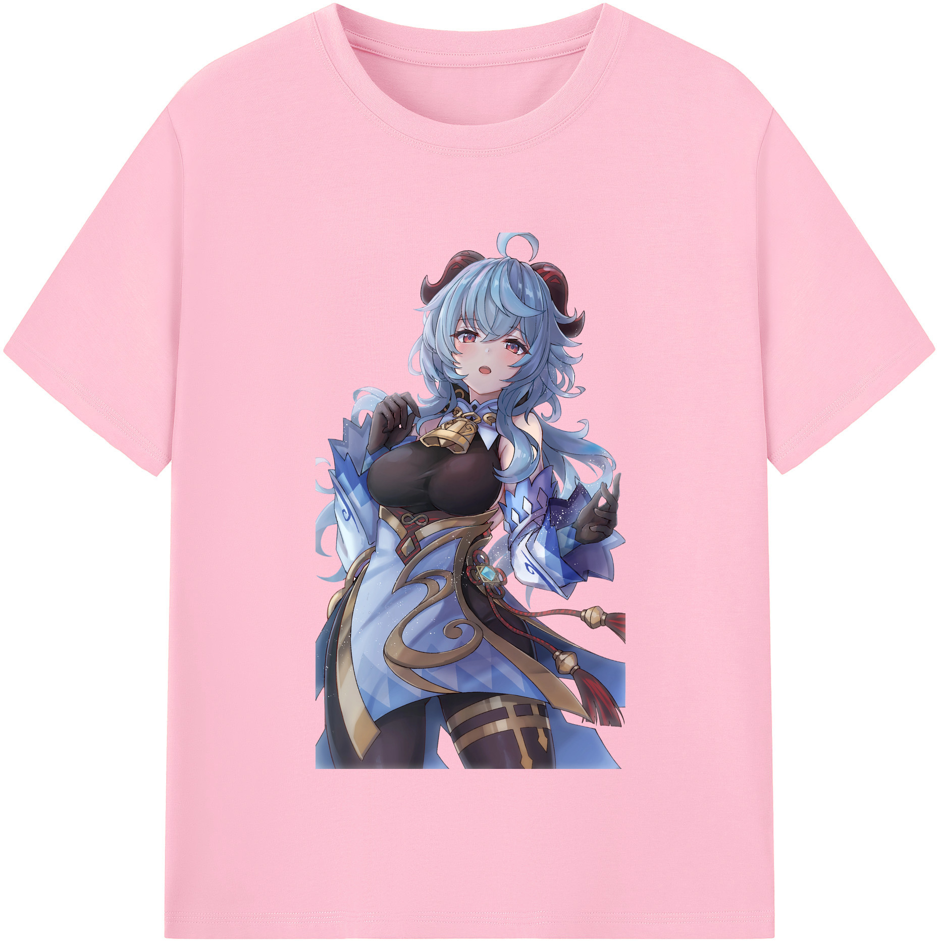げんし神 甘雨 かんう genshin Ganyu 綿100％半袖Tシャツ（フロントプリント）
