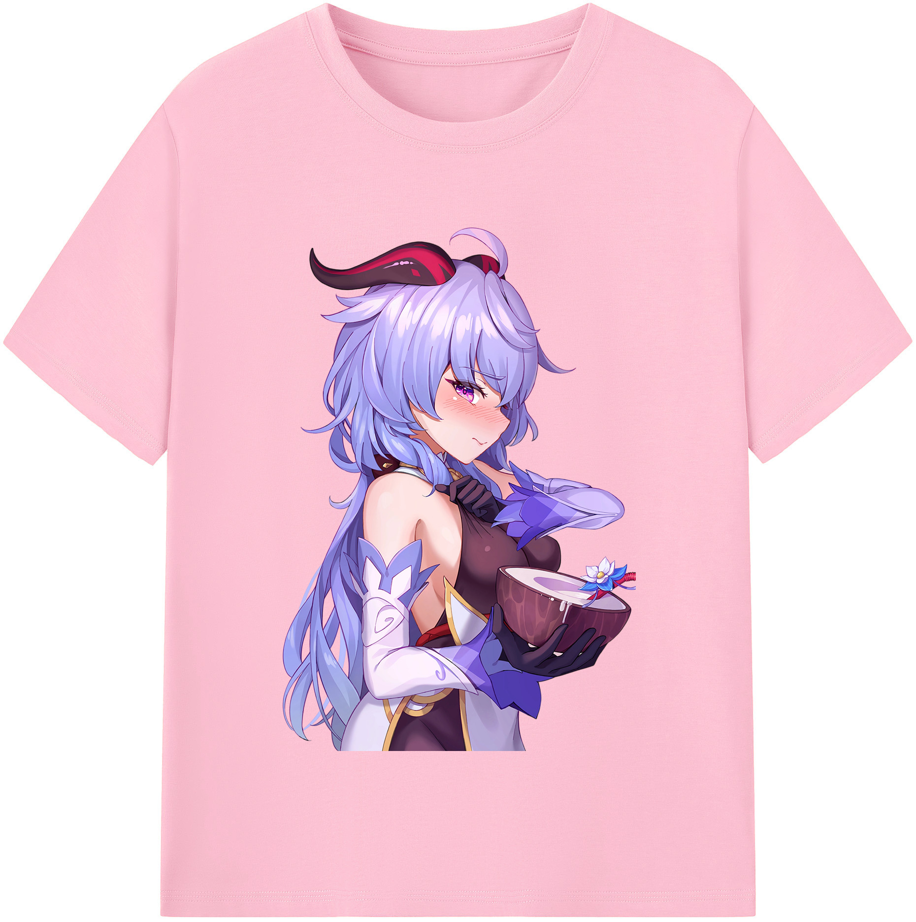 げんし神 甘雨 かんう genshin Ganyu 綿100％半袖Tシャツ（フロントプリント）