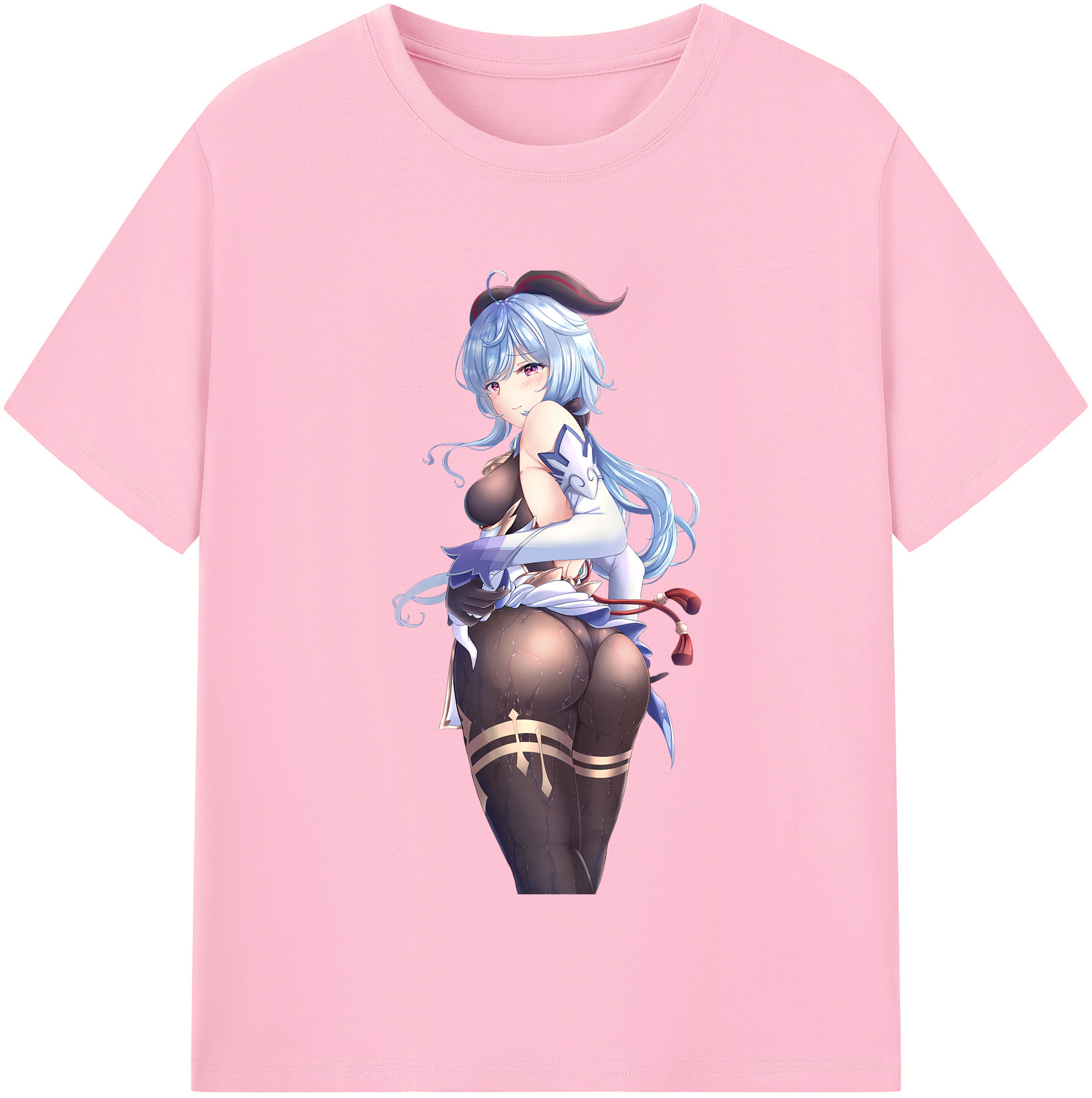 げんし神 甘雨 かんう genshin Ganyu 綿100％半袖Tシャツ（フロントプリント）