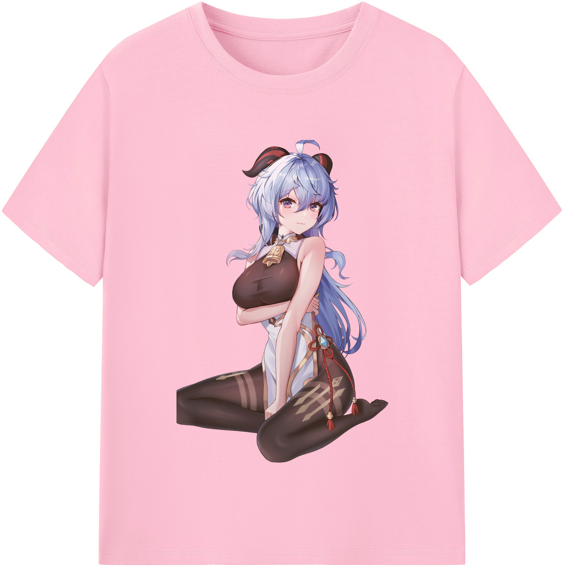 げんし神 甘雨 かんう genshin Ganyu 綿100％半袖Tシャツ（フロントプリント）