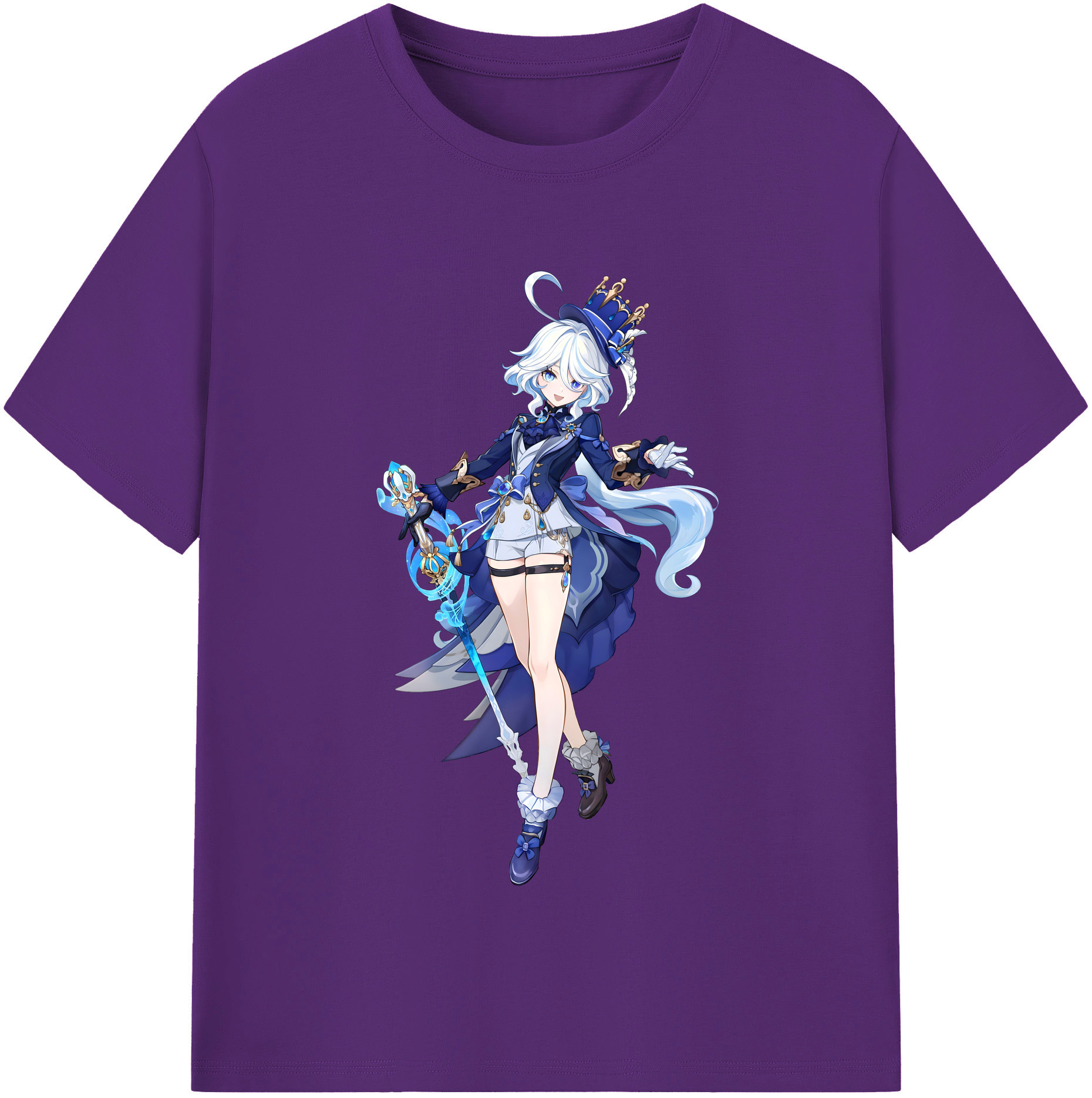 げんし神 フリーナ genshin Furina 綿100％半袖Tシャツ（フロントプリント）