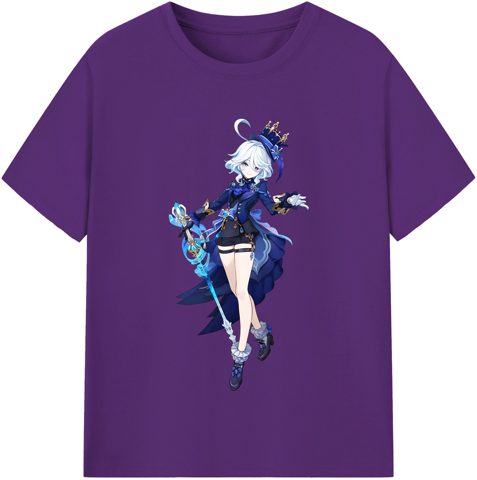 げんし神 フリーナ genshin Furina 綿100％半袖Tシャツ（フロントプリント）