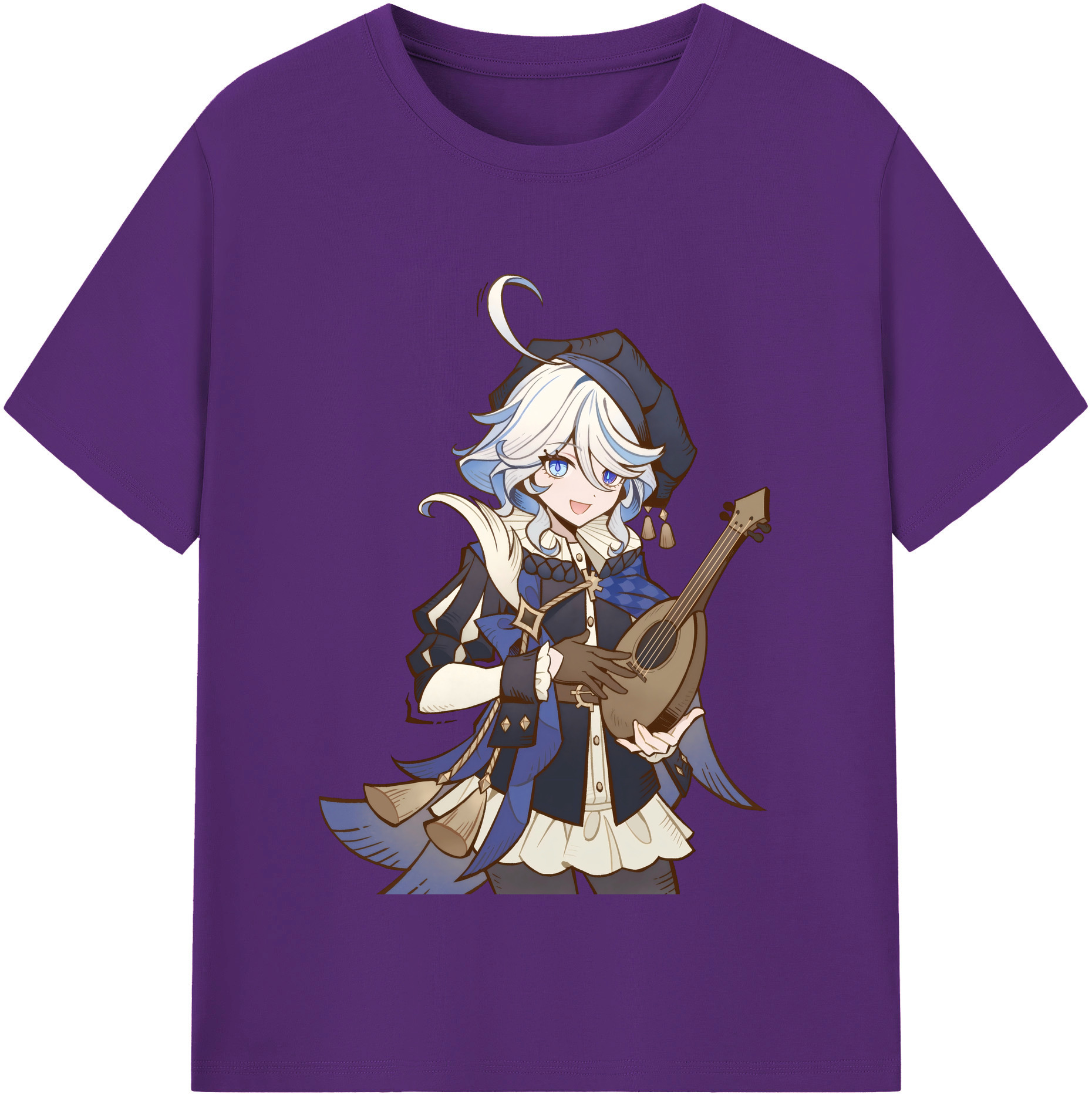 げんし神 フリーナ genshin Furina 綿100％半袖Tシャツ（フロントプリント）