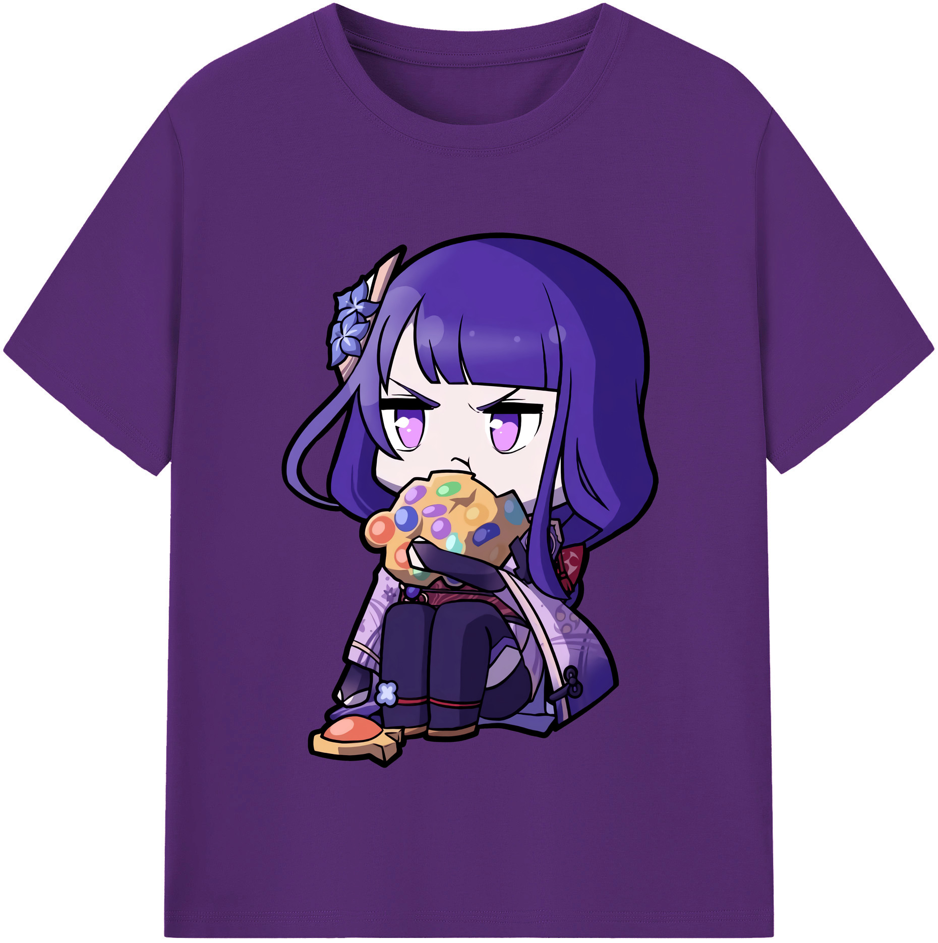 げんし神 雷電将軍 らいでんしょうぐん genshin Raiden Shogun 綿100％半袖Tシャツ（フロントプリント）