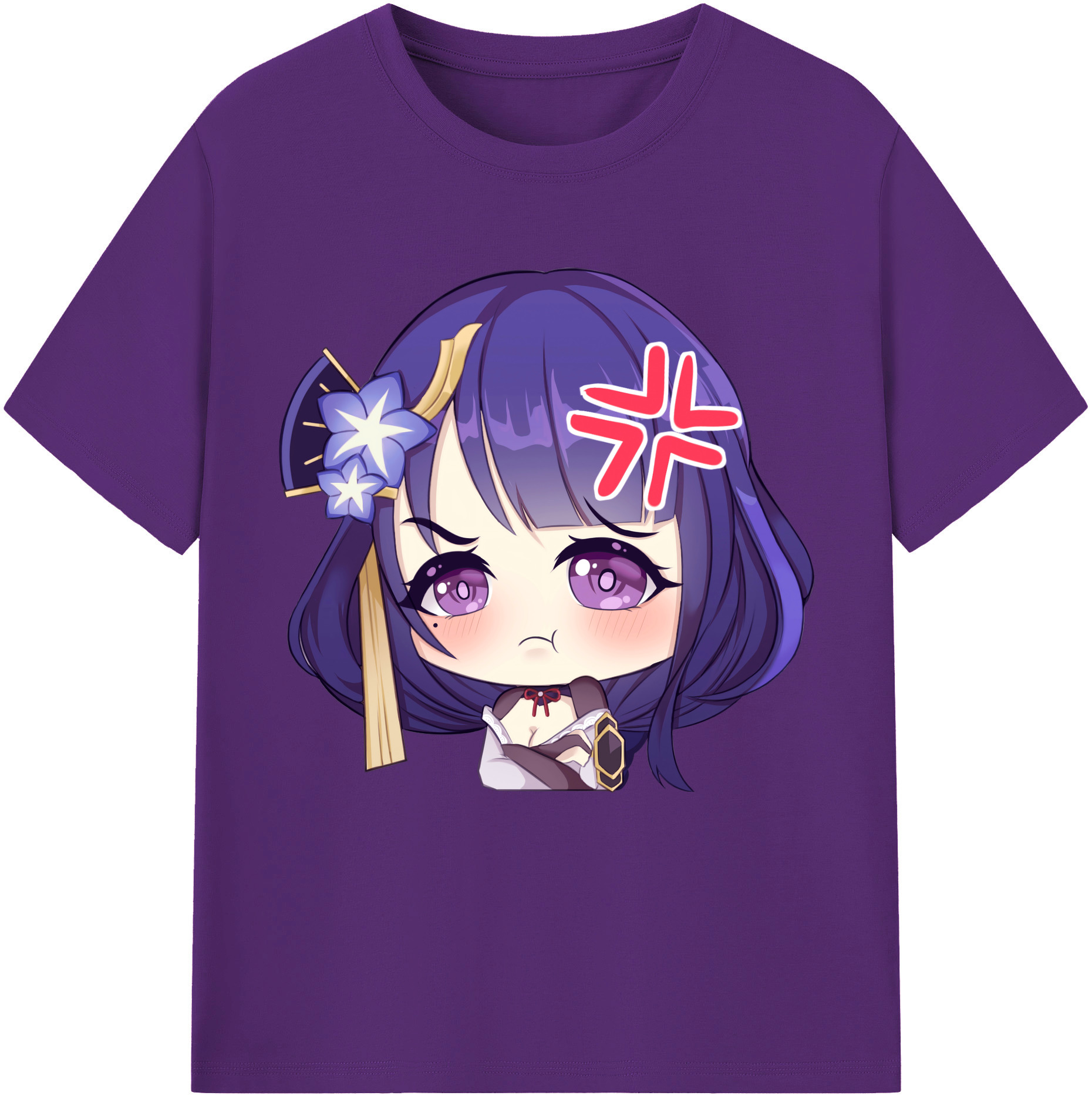 げんし神 雷電将軍 らいでんしょうぐん genshin Raiden Shogun 綿100％半袖Tシャツ（フロントプリント）
