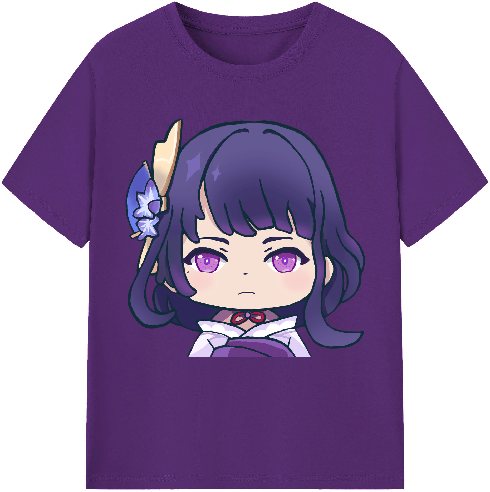 げんし神 雷電将軍 らいでんしょうぐん genshin Raiden Shogun 綿100％半袖Tシャツ（フロントプリント）