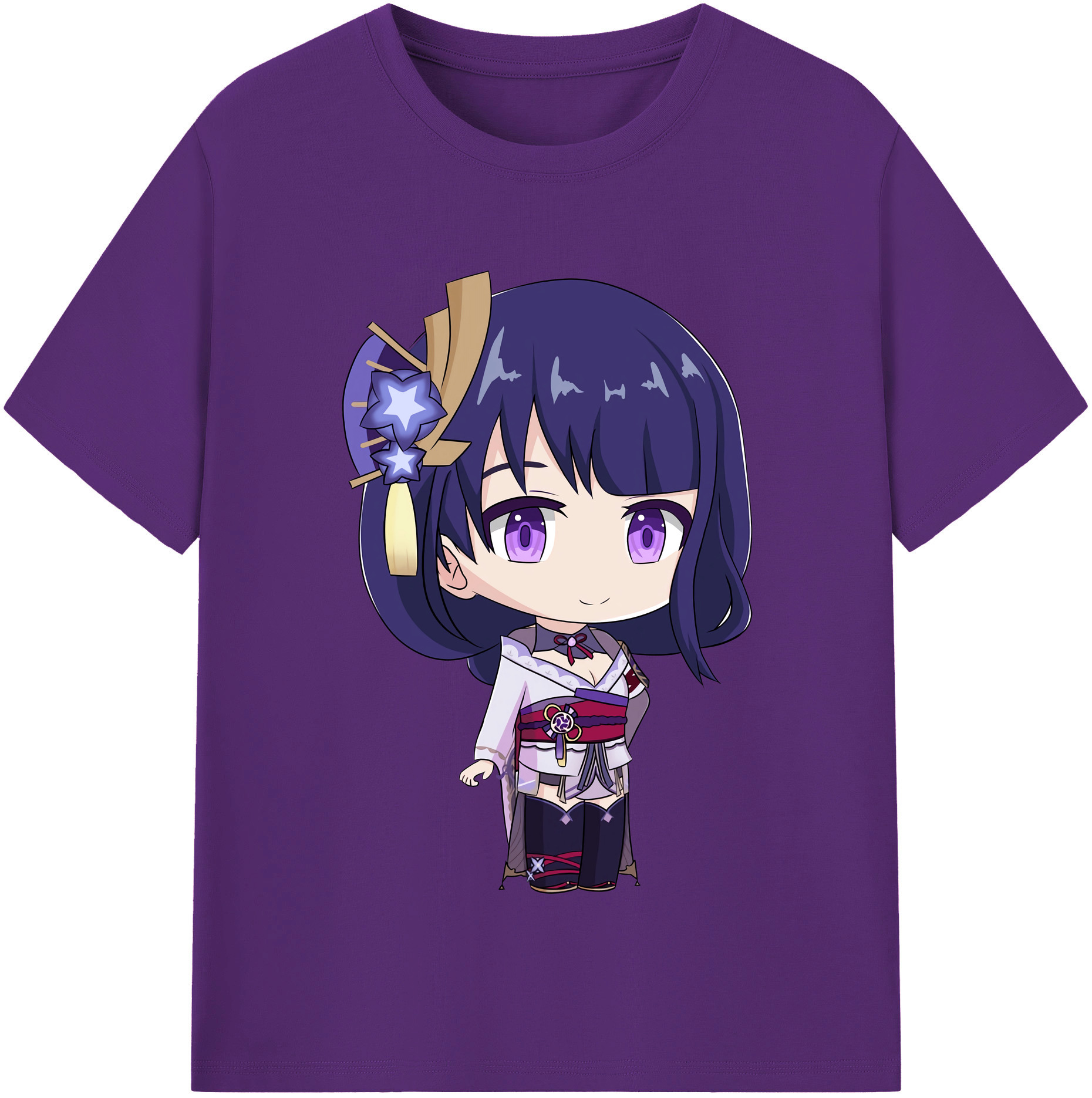 げんし神 雷電将軍 らいでんしょうぐん genshin Raiden Shogun 綿100％半袖Tシャツ（フロントプリント）