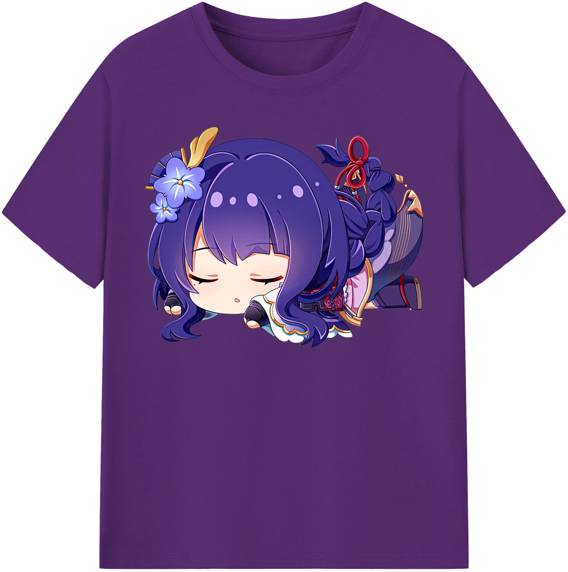 げんし神 雷電将軍 らいでんしょうぐん genshin Raiden Shogun 綿100％半袖Tシャツ（フロントプリント）