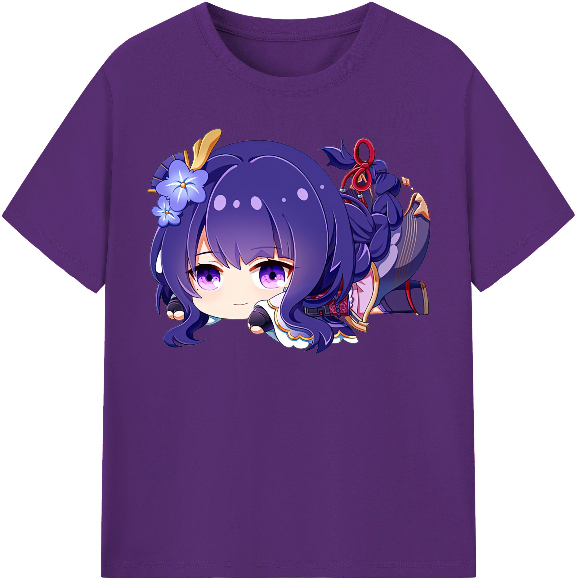 げんし神 雷電将軍 らいでんしょうぐん genshin Raiden Shogun 綿100％半袖Tシャツ（フロントプリント）