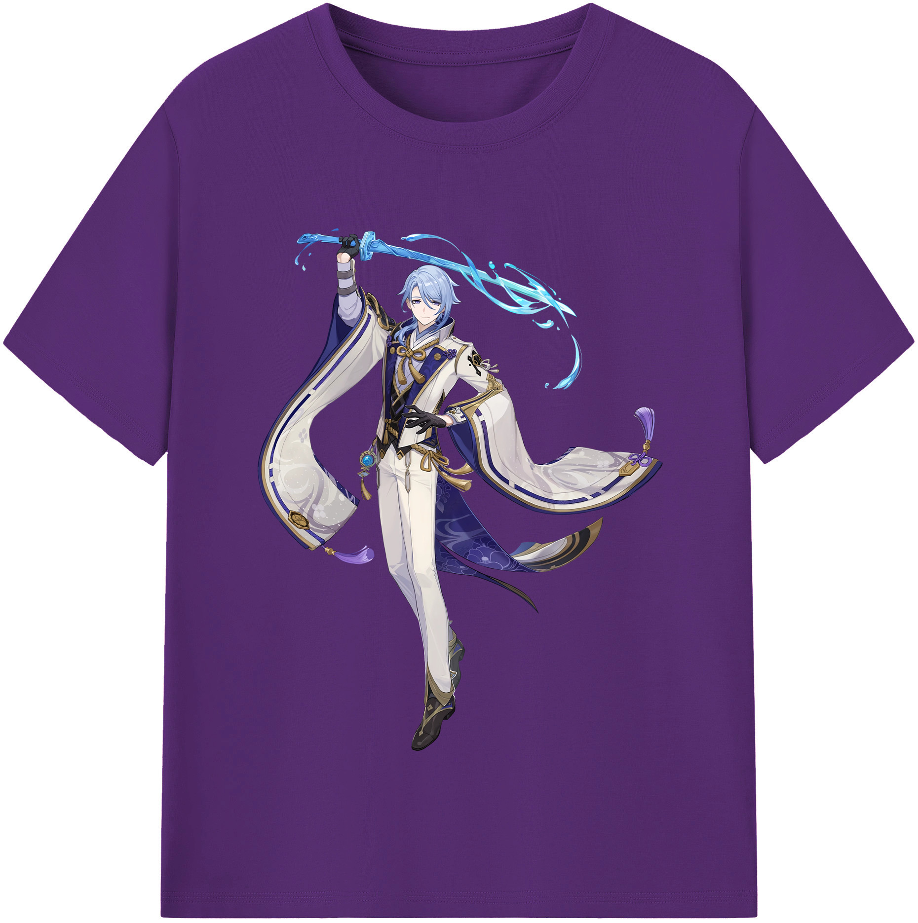 げんし神 神里綾人 かみさとあやと genshin Kamisato Ayato 綿100％半袖Tシャツ（フロントプリント）