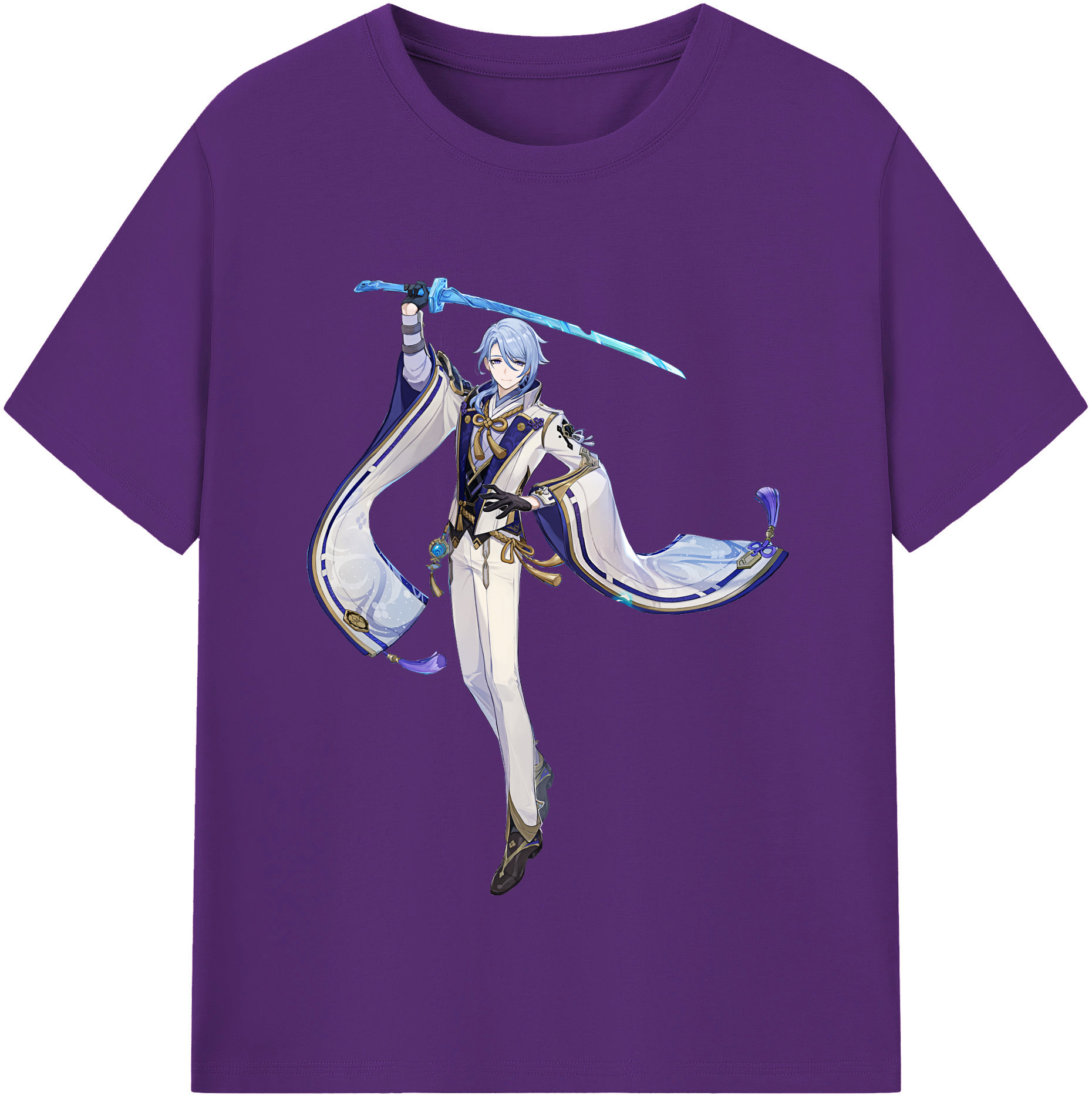 げんし神 神里綾人 かみさとあやと genshin Kamisato Ayato 綿100％半袖Tシャツ（フロントプリント）