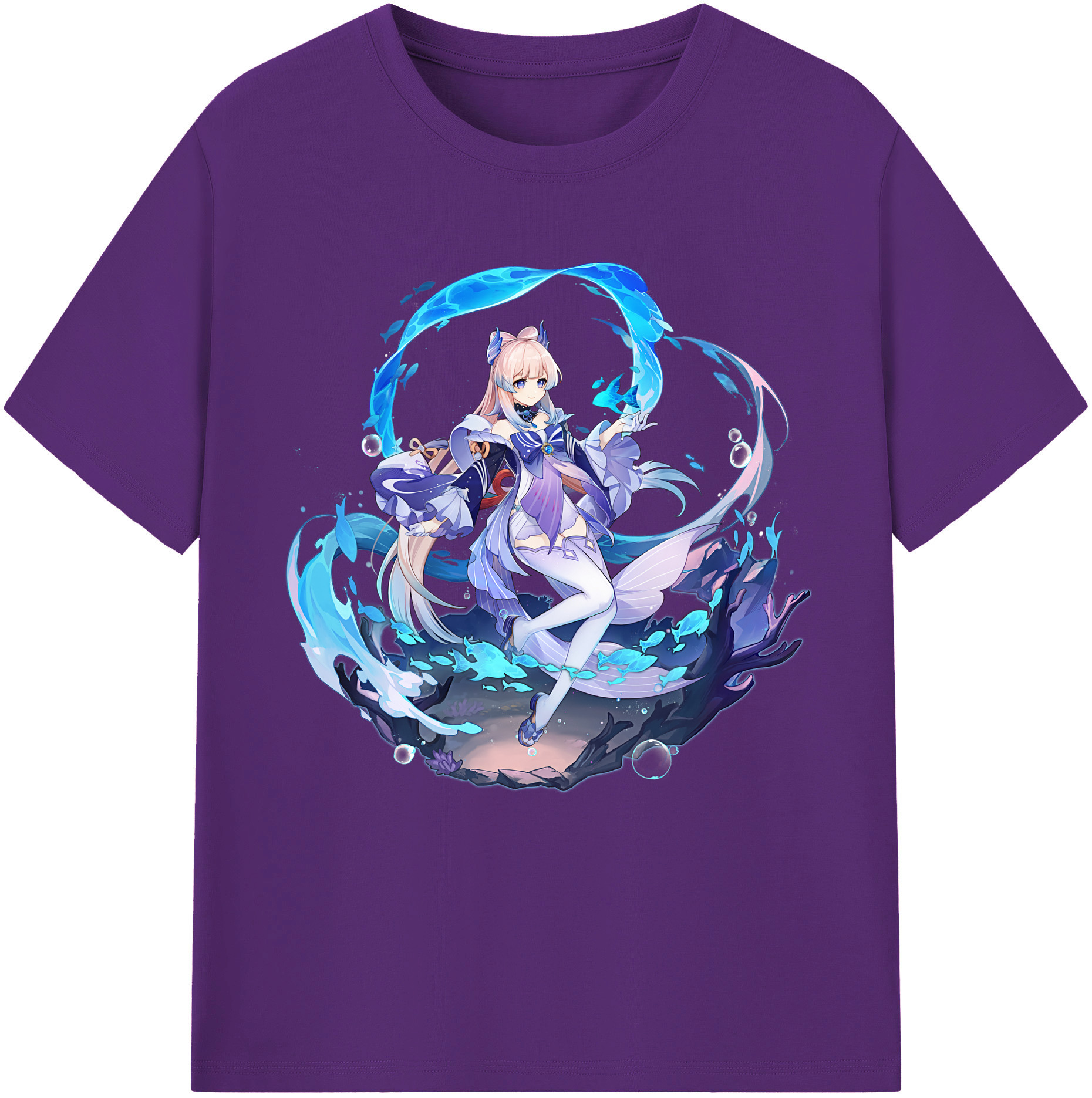 げんし神 珊瑚宮心海 サンゴノミヤ・ココミ genshin Sangonomiya Kokomi 綿100％半袖Tシャツ（フロントプリント）