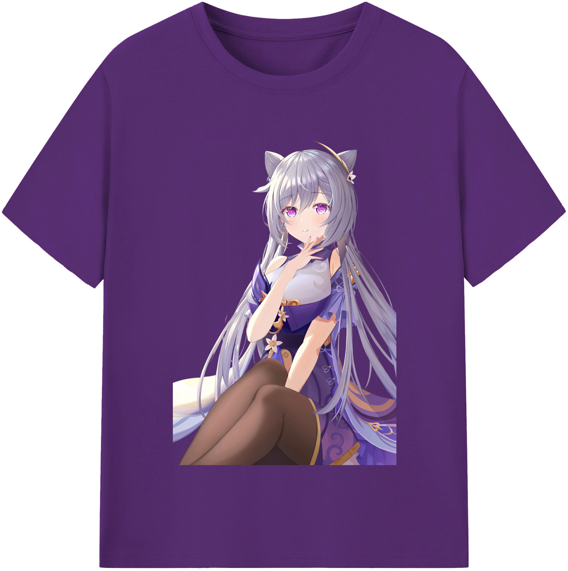 げんし神 刻晴 こくせい genshin Kokusei 綿100％半袖Tシャツ（フロントプリント）