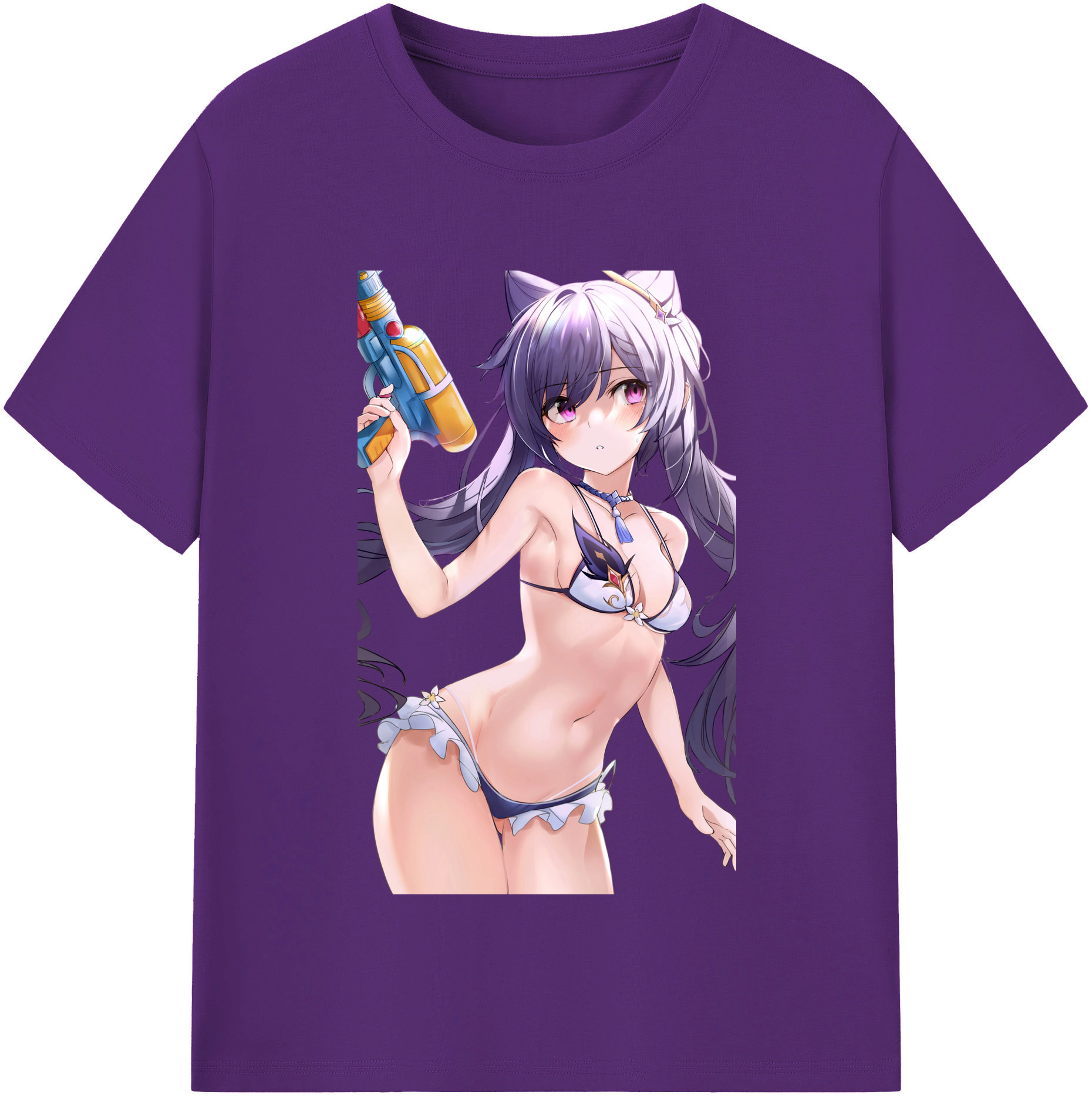 げんし神 刻晴 こくせい genshin Kokusei 綿100％半袖Tシャツ（フロントプリント）
