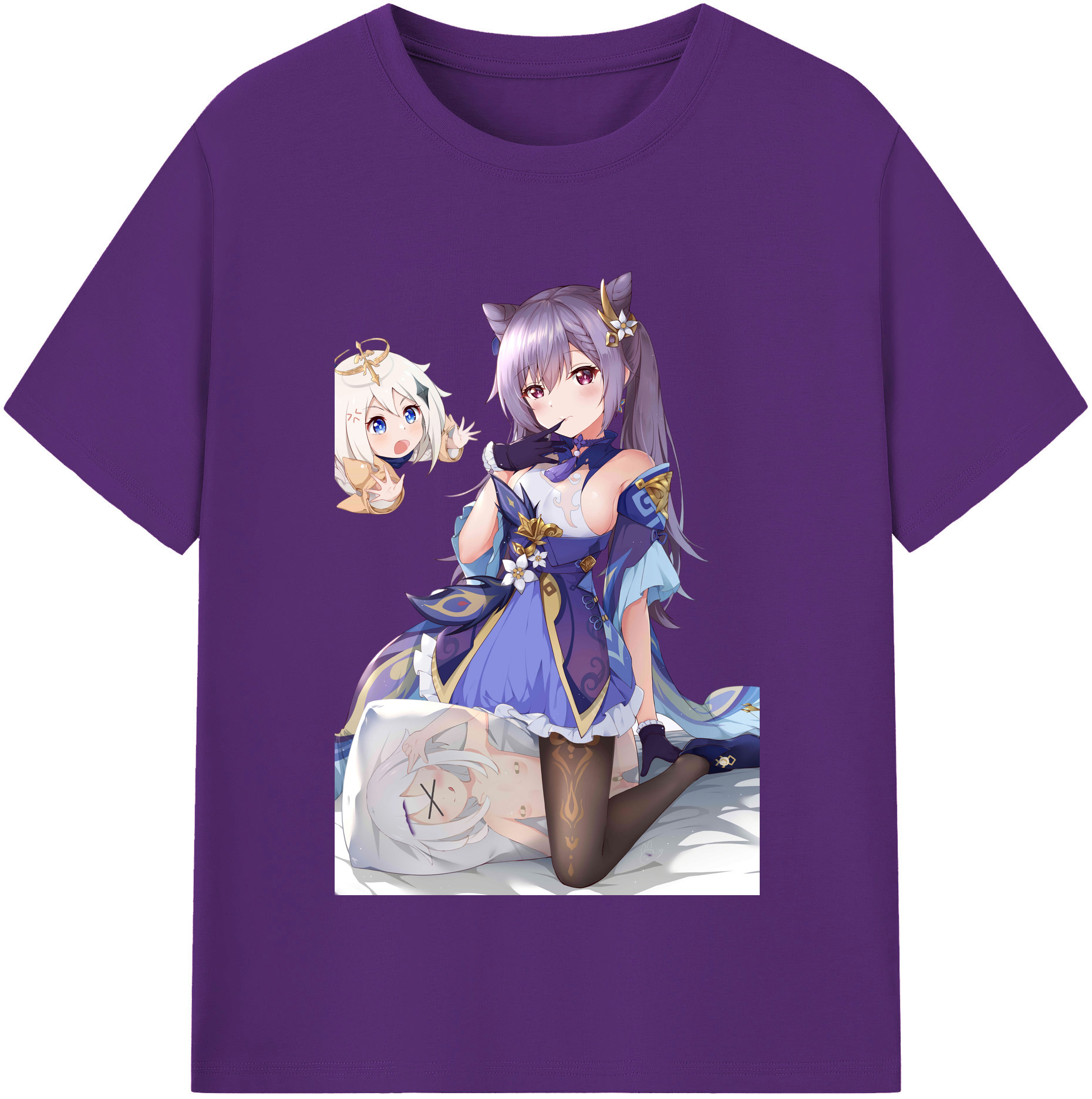 げんし神 刻晴 こくせい genshin Kokusei 綿100％半袖Tシャツ（フロントプリント）