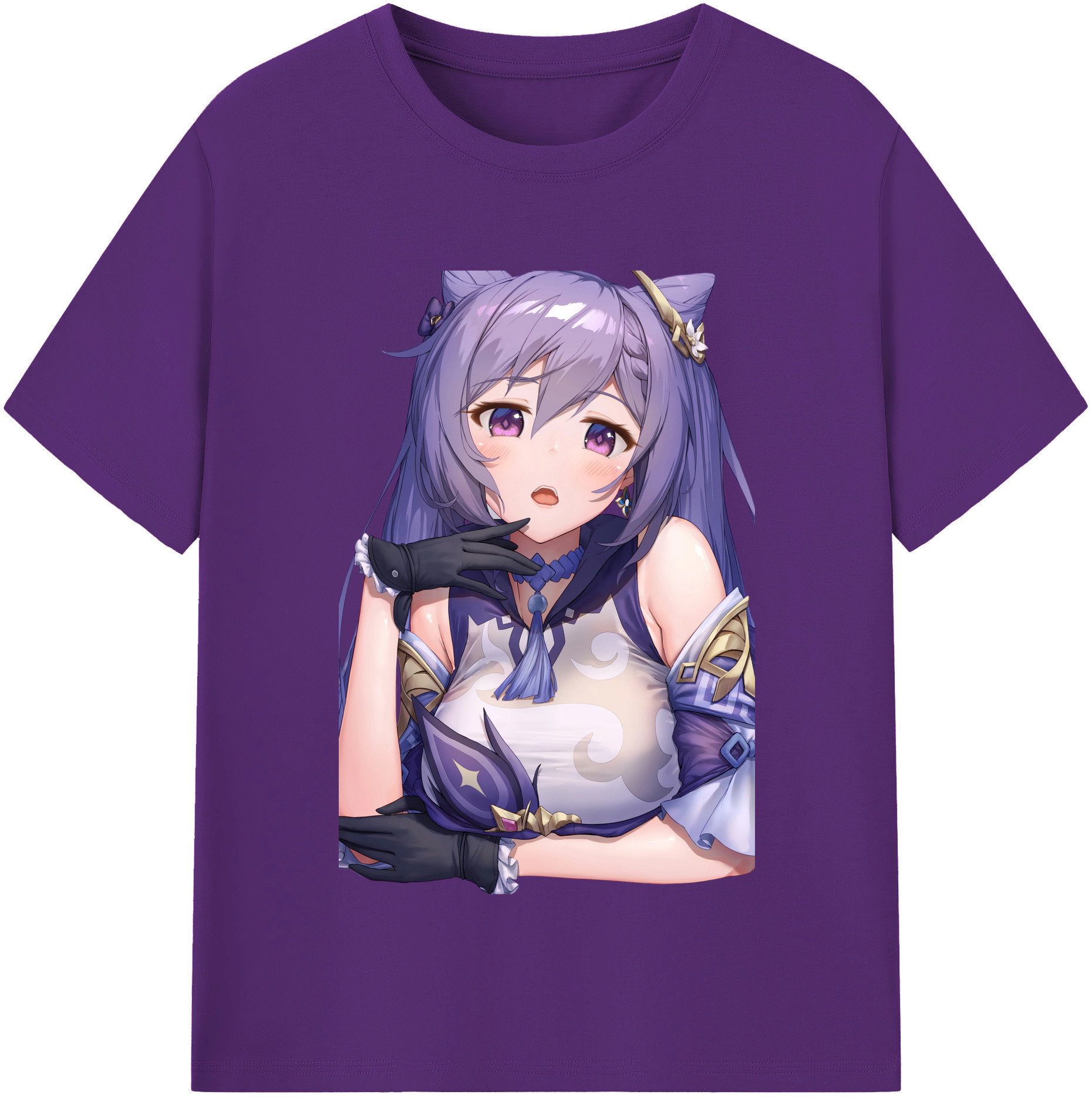 げんし神 刻晴 こくせい genshin Kokusei 綿100％半袖Tシャツ（フロントプリント）