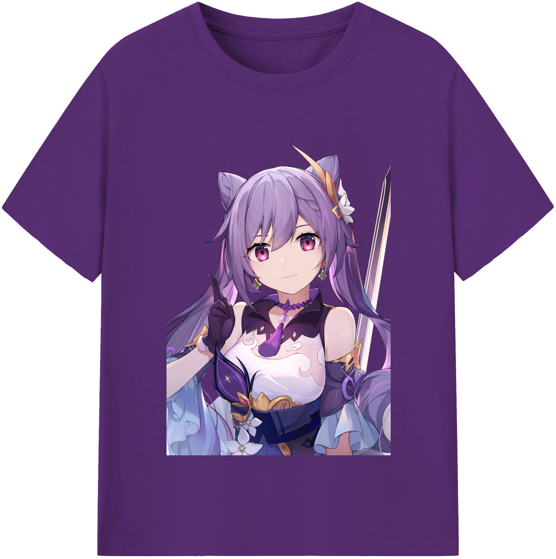 げんし神 刻晴 こくせい genshin Kokusei 綿100％半袖Tシャツ（フロントプリント）