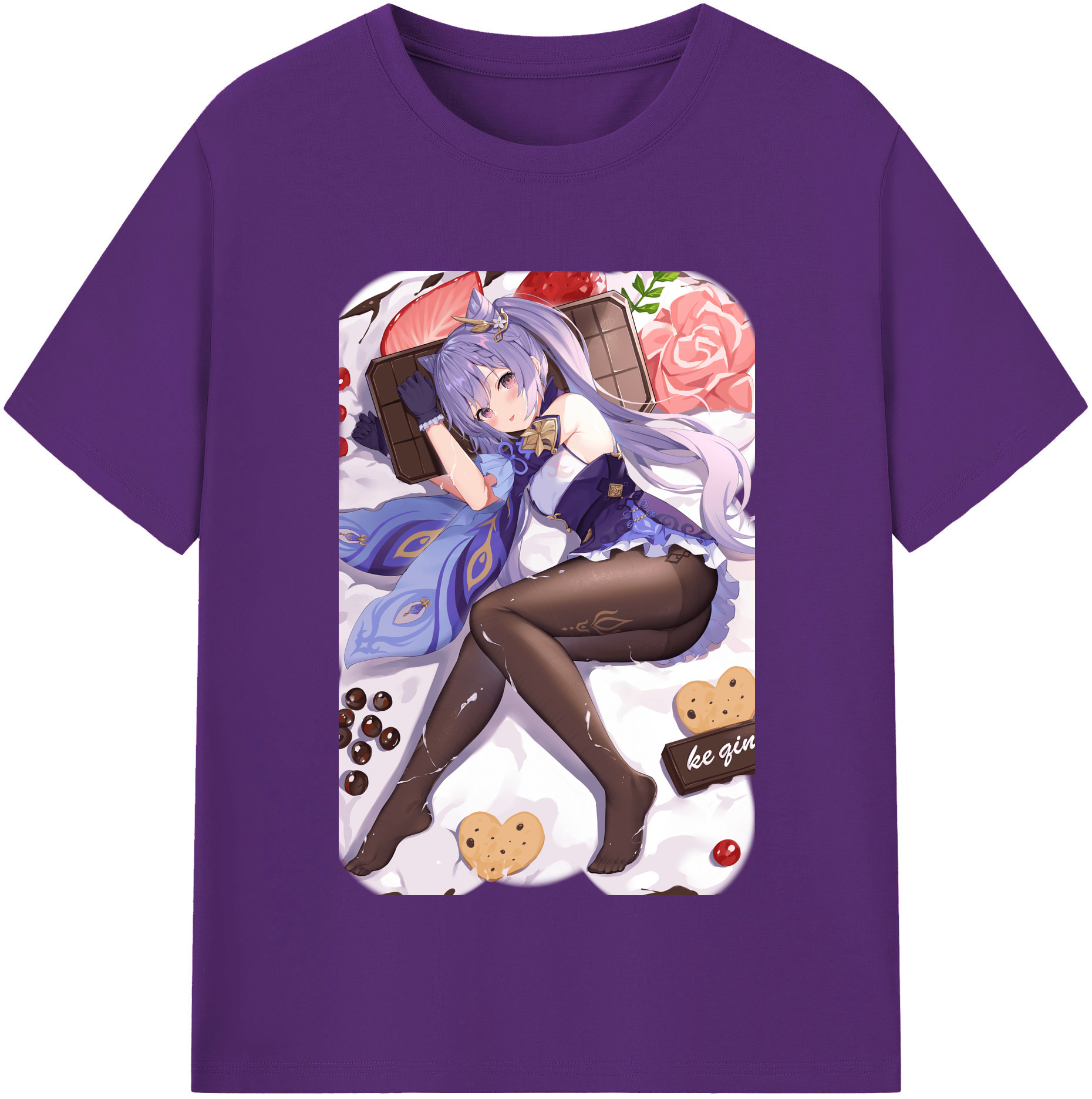 げんし神 刻晴 こくせい genshin Kokusei 綿100％半袖Tシャツ（フロントプリント）