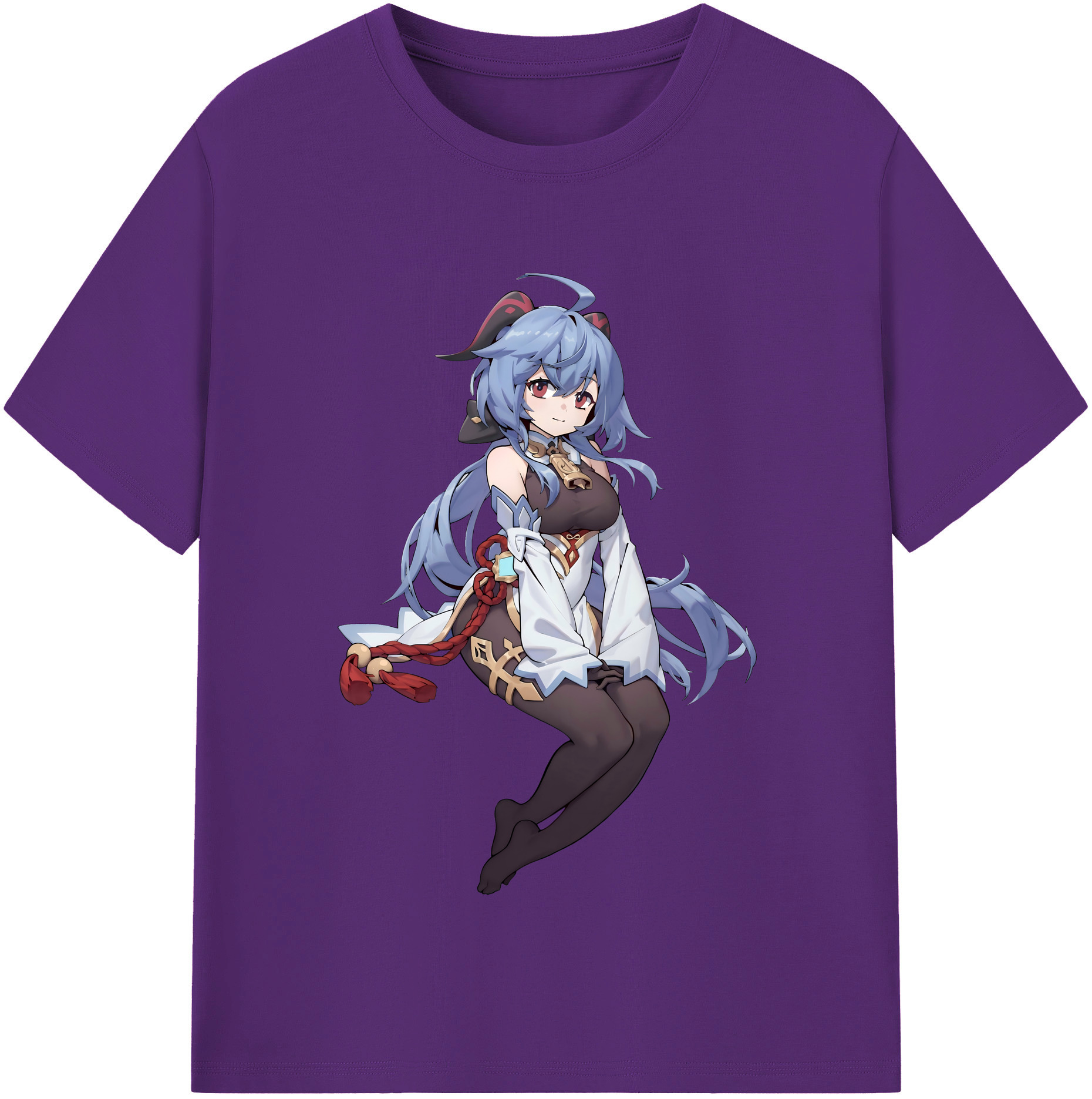 げんし神 甘雨 かんう genshin Ganyu 綿100％半袖Tシャツ（フロントプリント）